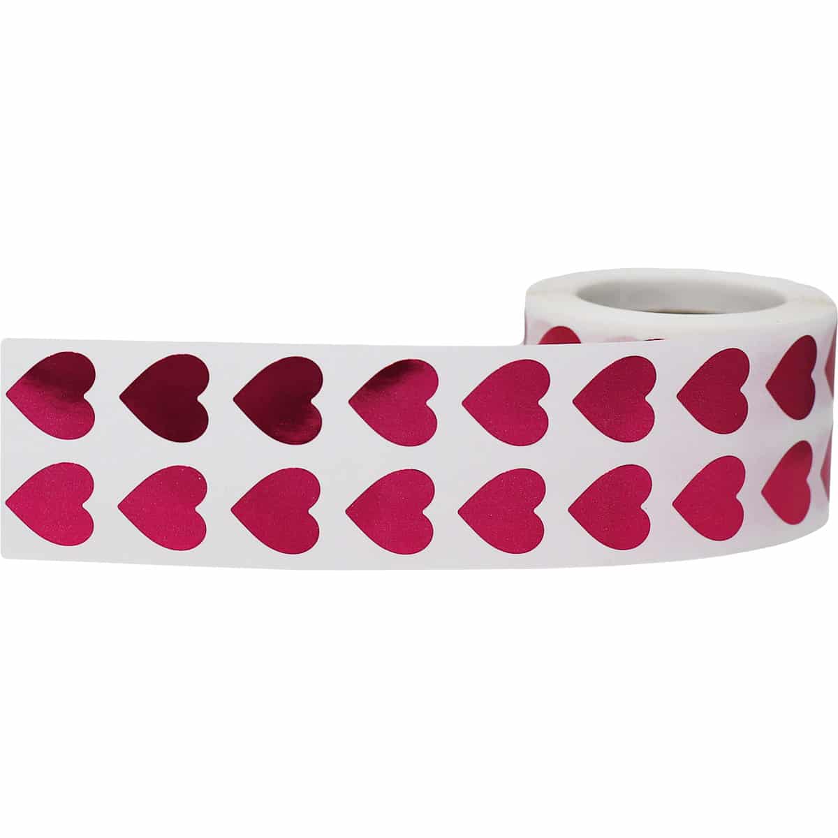Small Metallic Red Heart Stickers 1/2" QTY 1,000