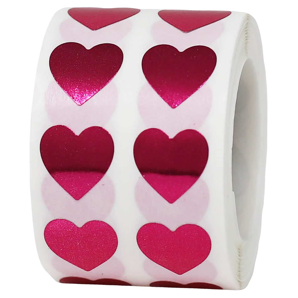 Small Metallic Red Heart Stickers 1/2" QTY 1,000