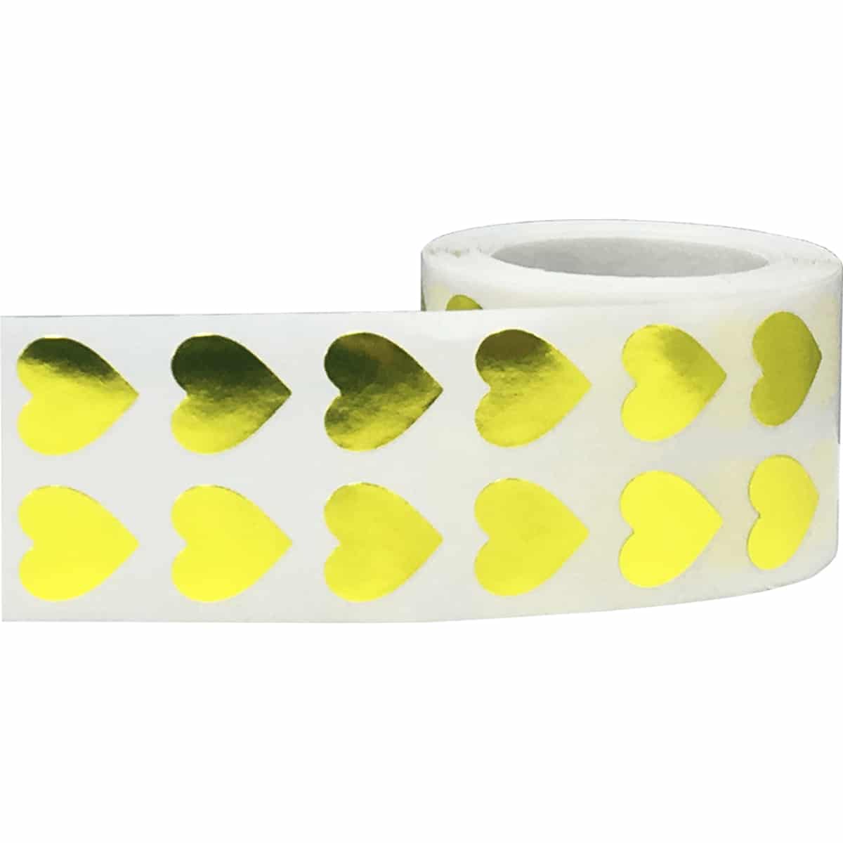 Small Metallic Gold Heart Stickers 1/2" QTY 1,000