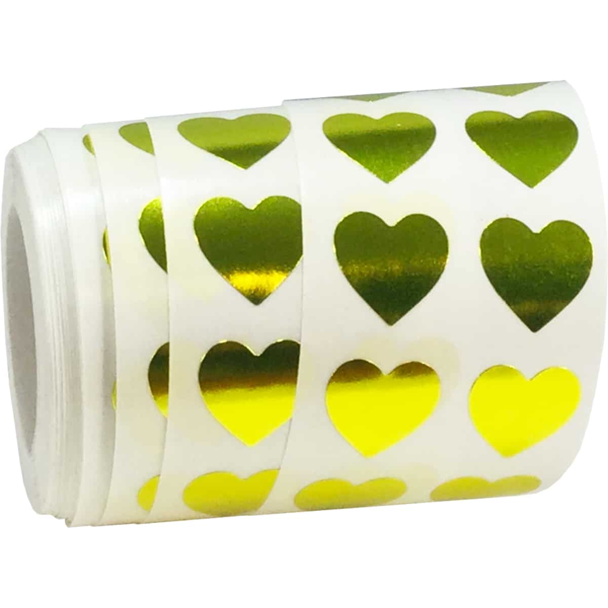Small Metallic Gold Heart Stickers 1/2" QTY 1,000
