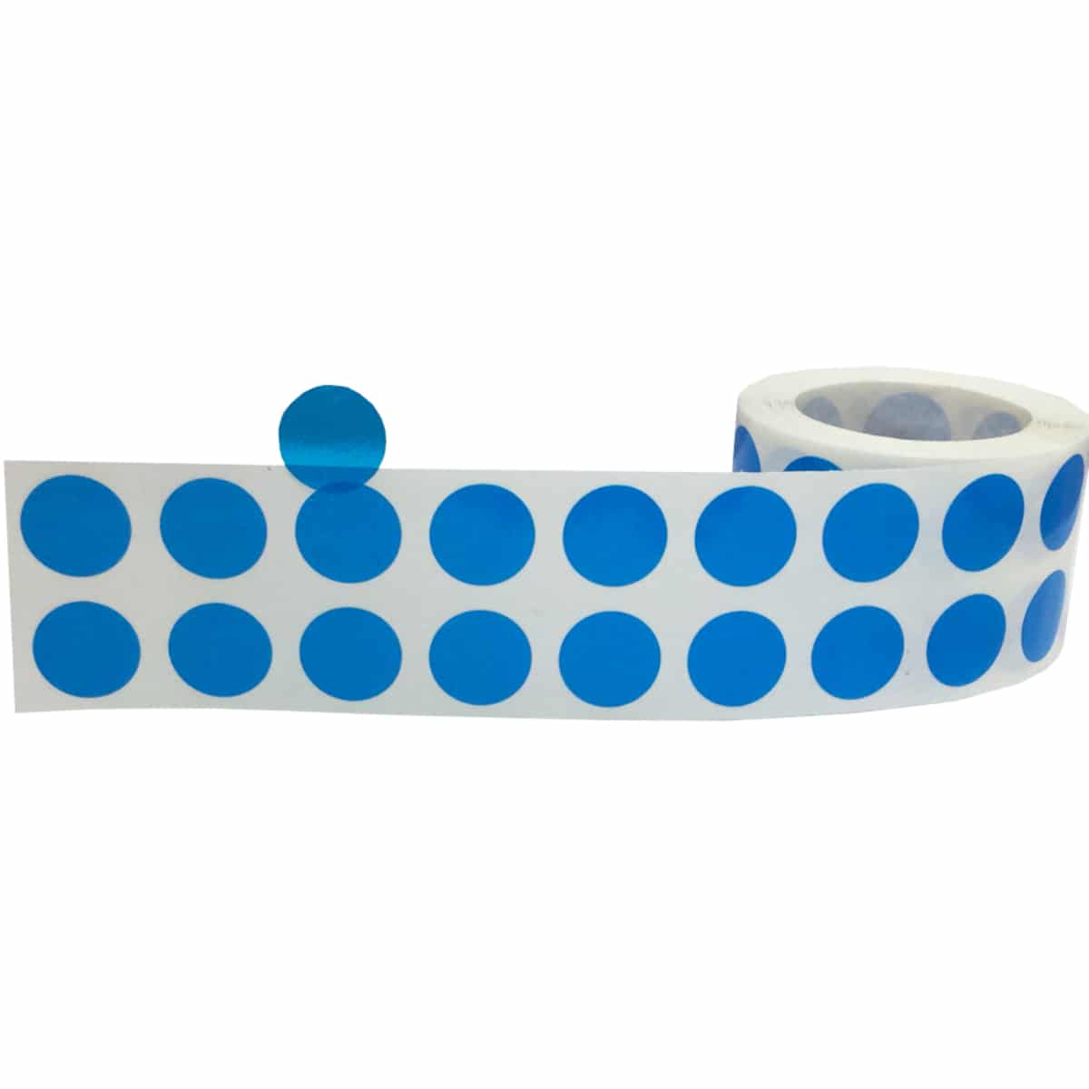 Transparent Blue Dot Stickers 1/2" Round QTY 1,000