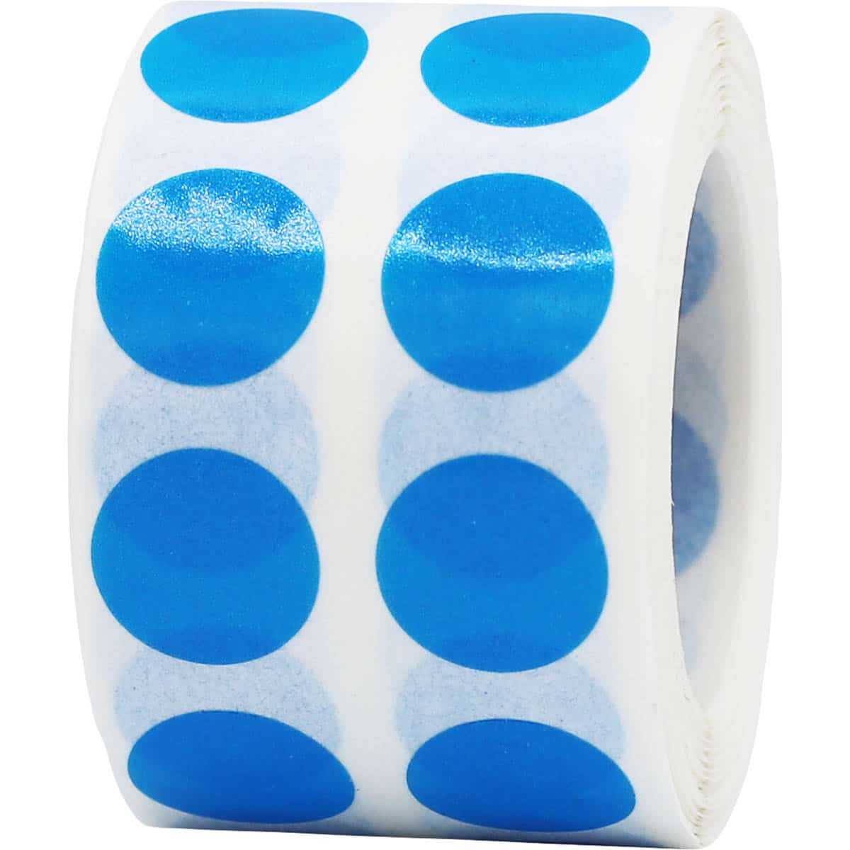 Transparent Blue Dot Stickers 1/2" Round QTY 1,000