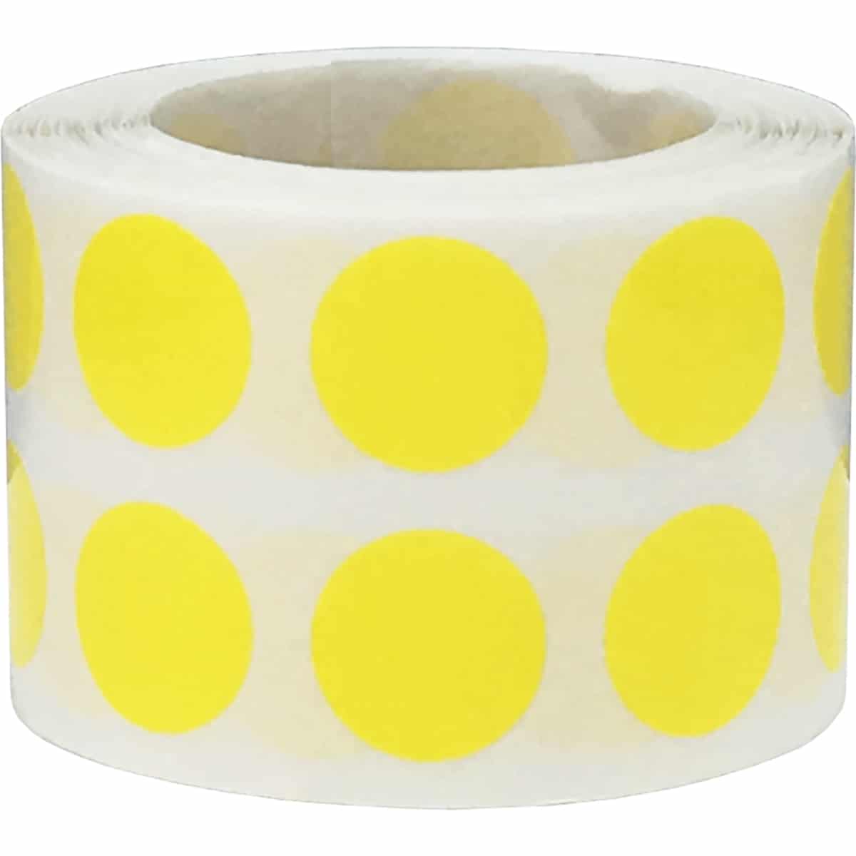 Transparent Yellow Dot Stickers 1/2" Round QTY 1,000