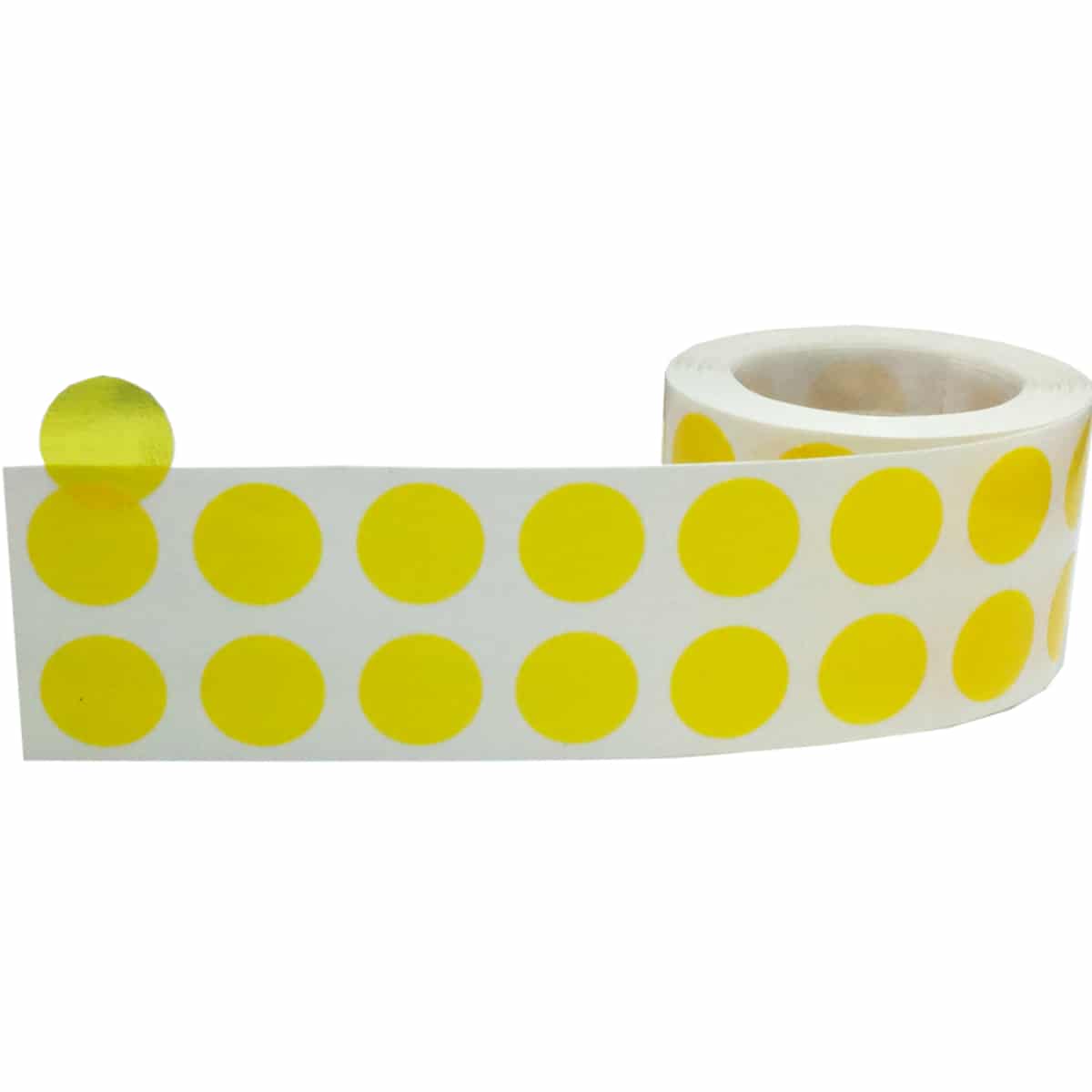 Transparent Yellow Dot Stickers 1/2" Round QTY 1,000