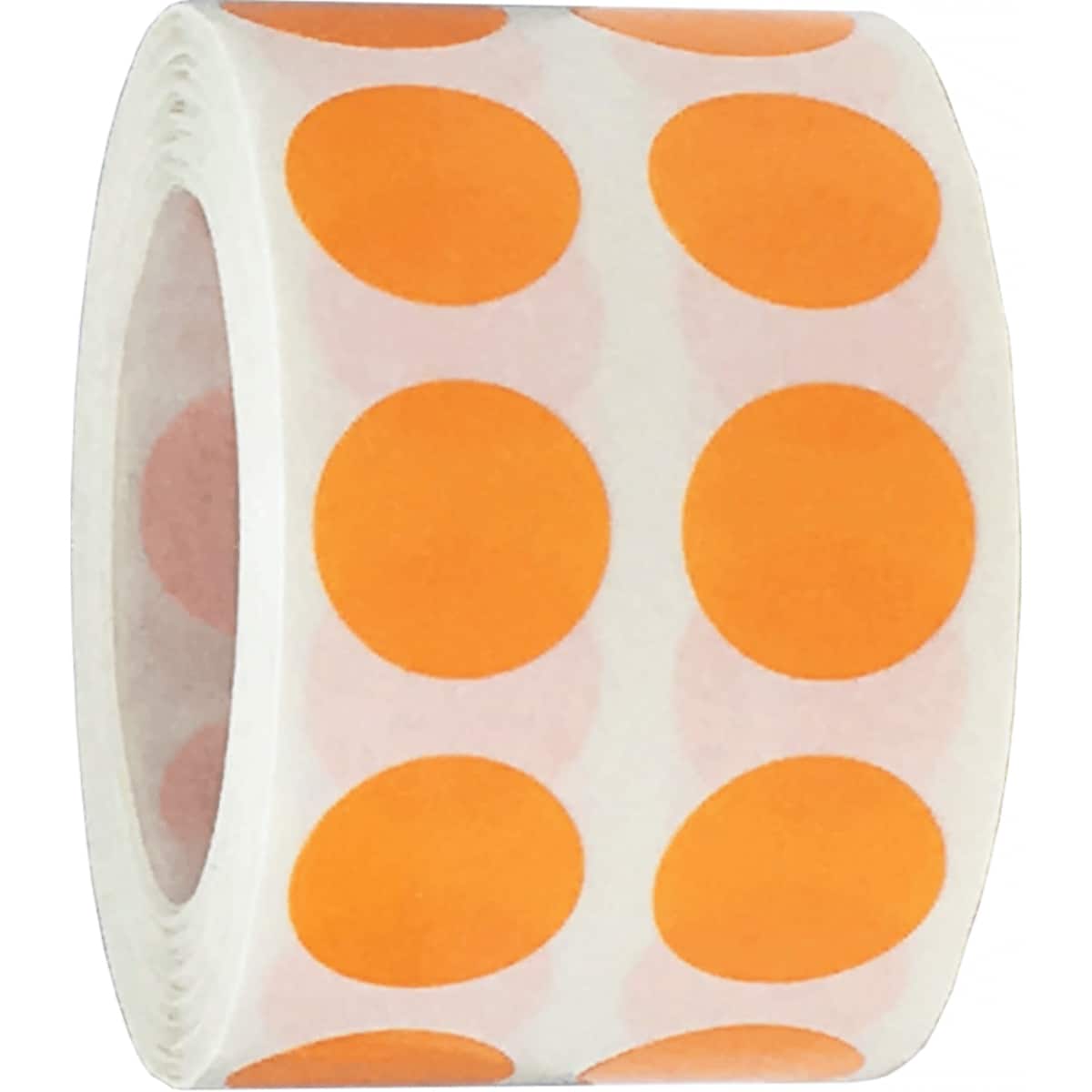 Transparent Orange Dot Stickers 1/2" Round QTY 1,000