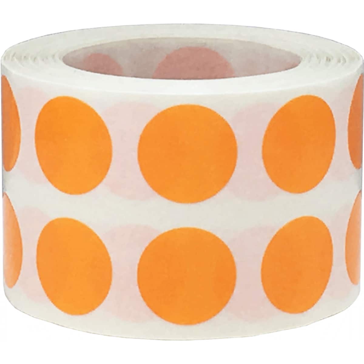 Transparent Orange Dot Stickers 1/2" Round QTY 1,000