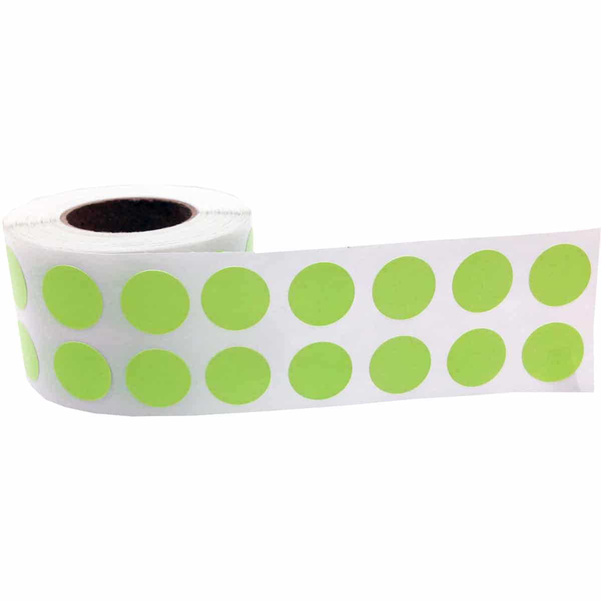 Small Hot Green Dot Stickers 1/2" Round QTY 1,000
