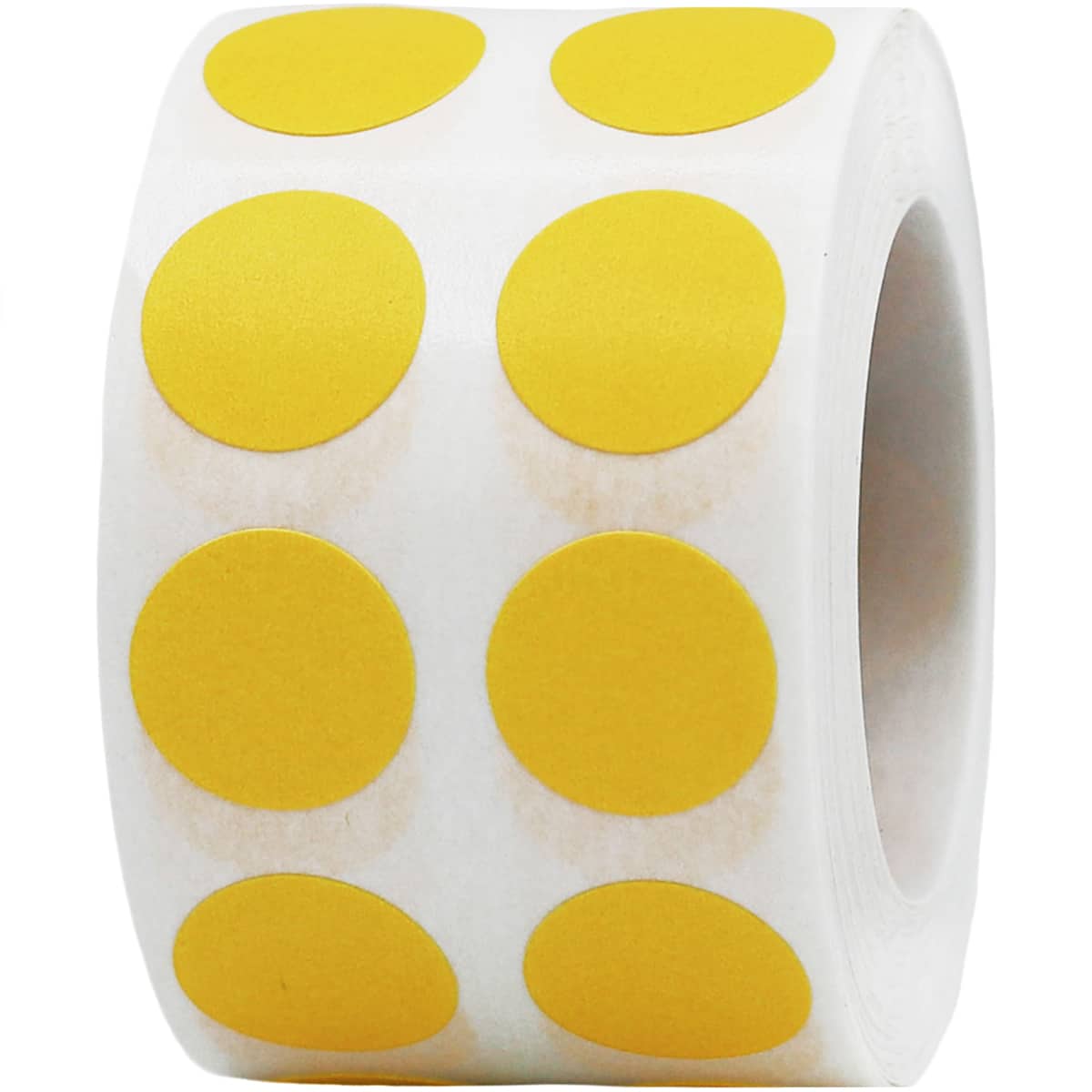 Small Yellow Dot Stickers 1/2" Round QTY 1,000