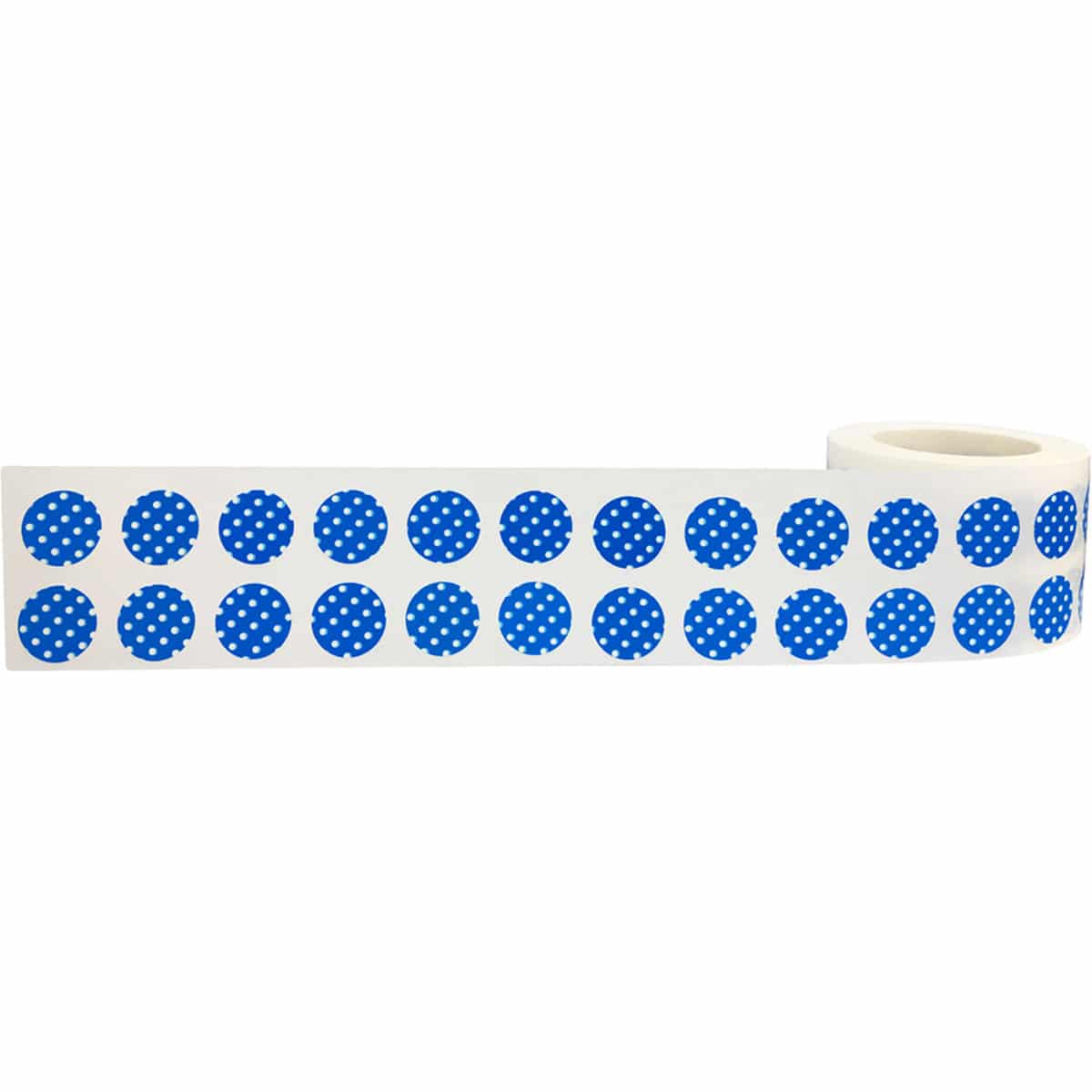 Polka Dot Stickers Blue With White 1/2" Round QTY 1,000