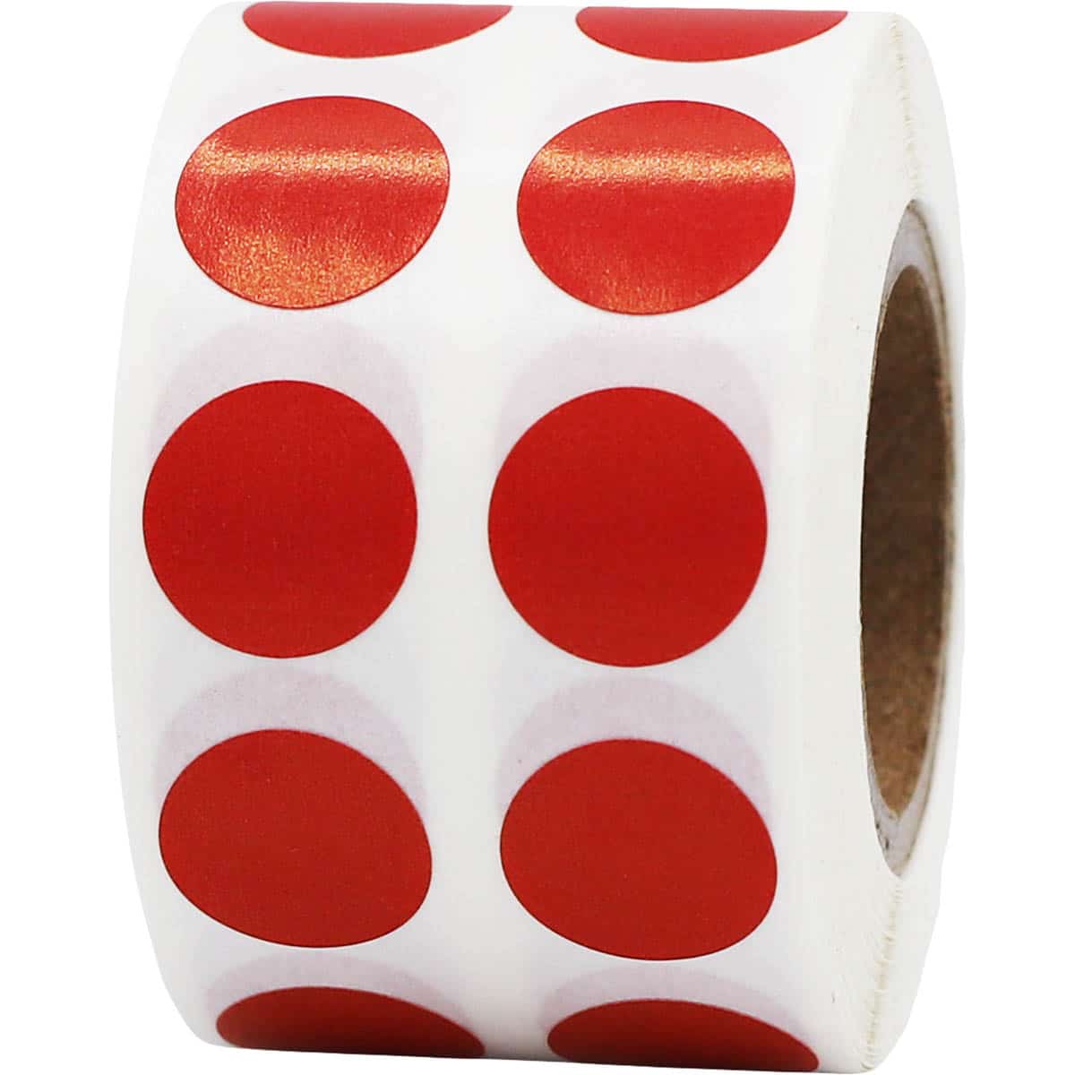 Small Cranberry Dot Stickers 1/2" Round QTY 1,000