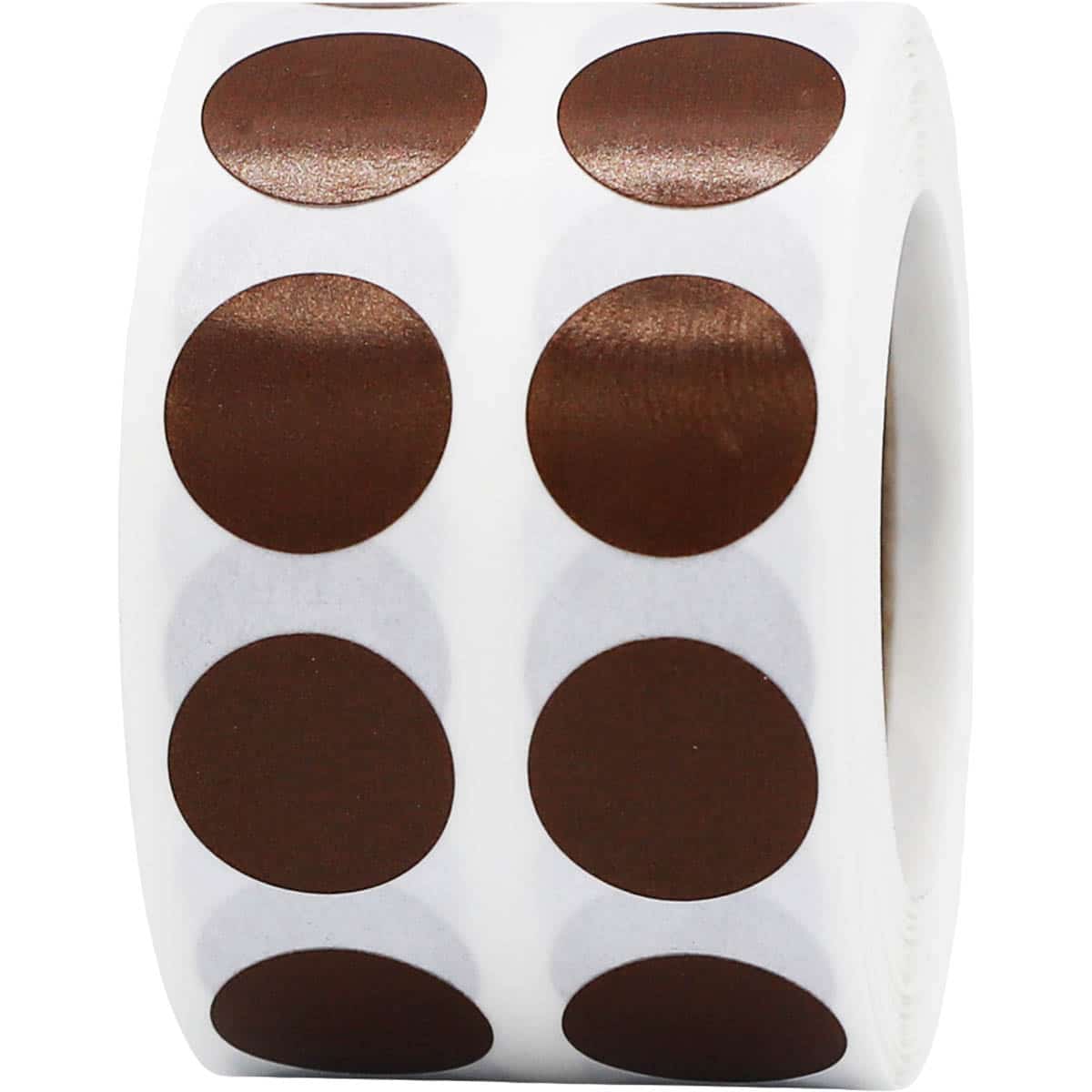 Small Brown Dot Stickers 1/2" Round QTY 1,000