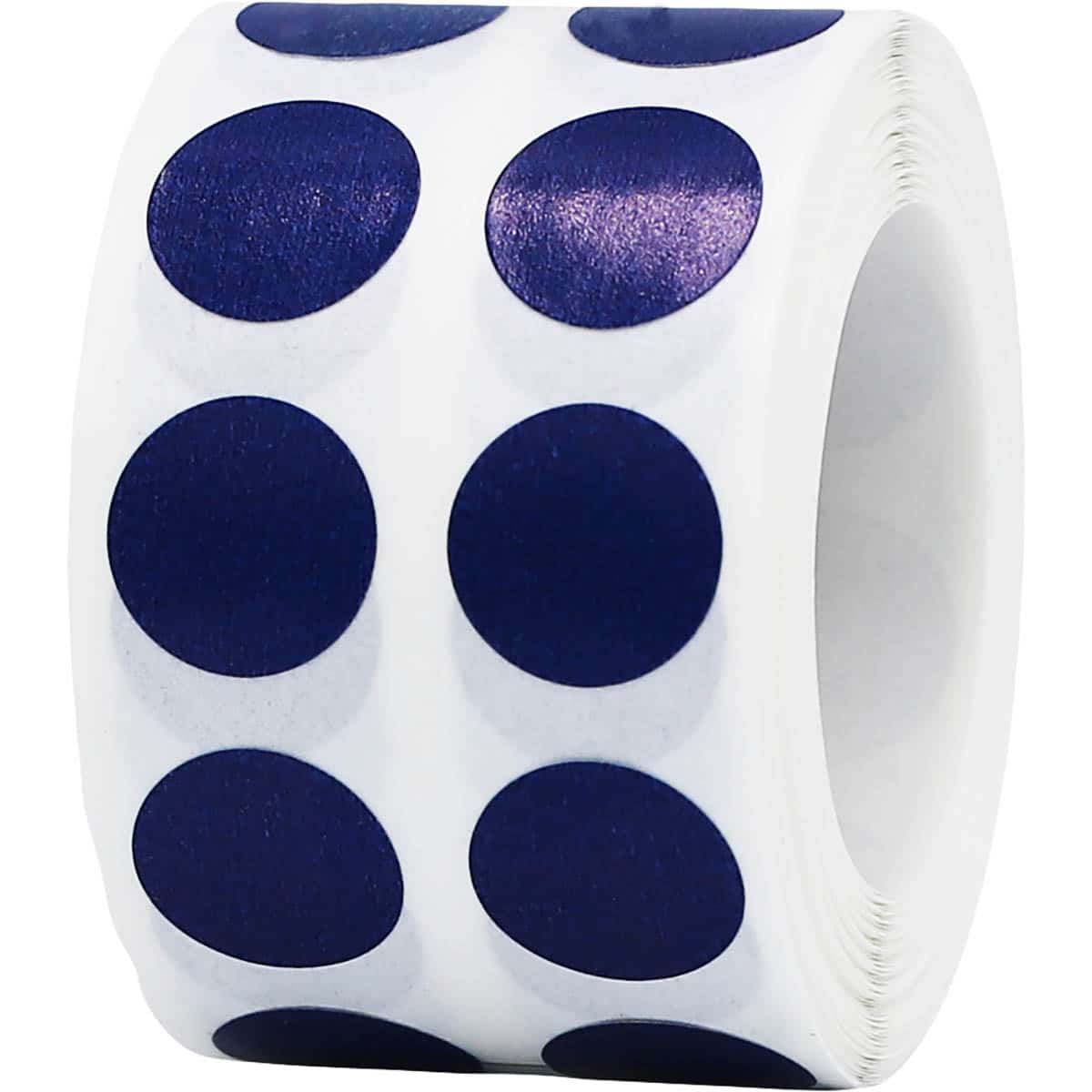 Small Navy Blue Dot Stickers 1/2" Round QTY 1,000