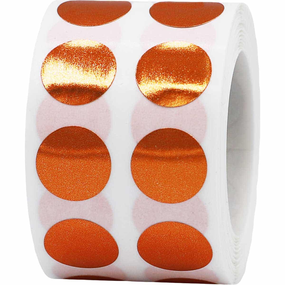 Small Metallic Bronze Dot Stickers 1/2" Round QTY 1,000