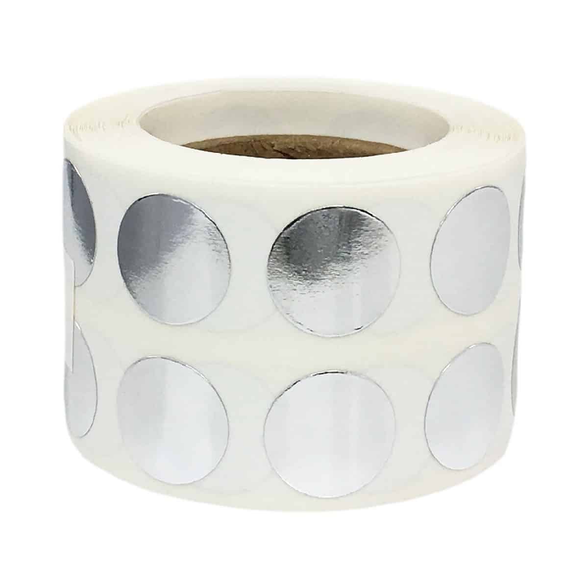 Small Metallic Silver Dot Stickers 1/2" Round QTY 1,000 Small Metallic Silver Dot Stickers 1/2" Round QTY 1,000