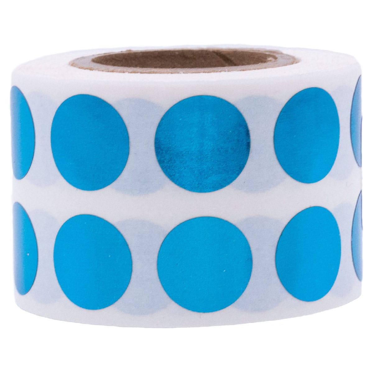Small Metallic Blue Dot Stickers 1/2" Round QTY 1,000
