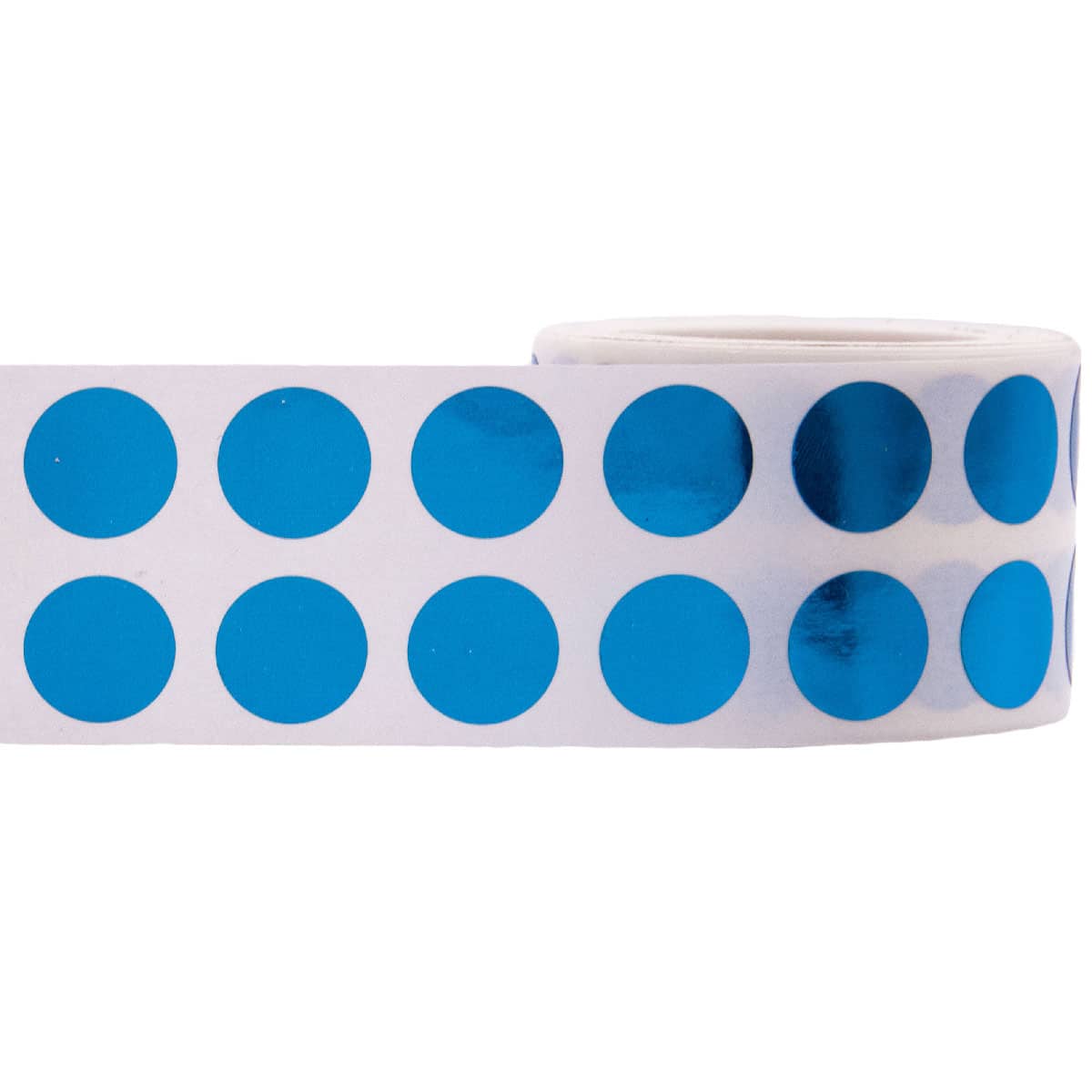 Small Metallic Blue Dot Stickers 1/2" Round QTY 1,000