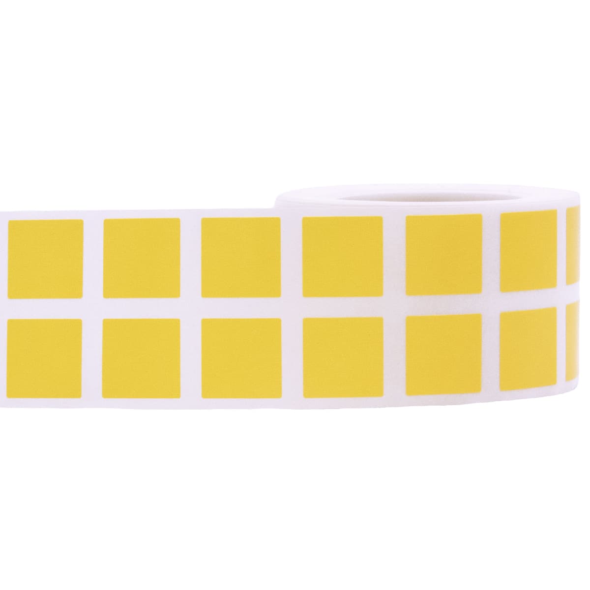 Small Yellow Colored Stickers 1/2" Square Quantity 1,000