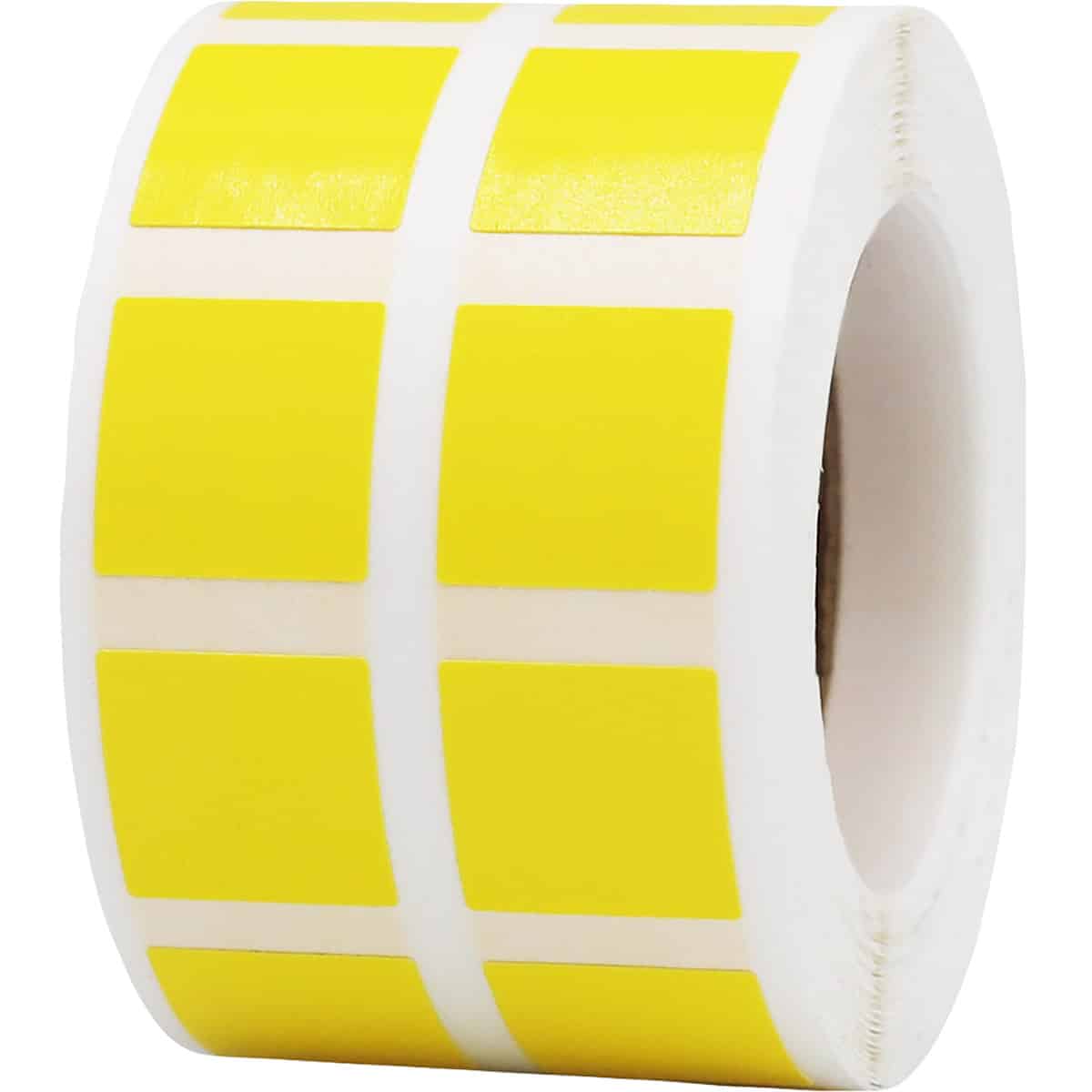 Small Yellow Colored Stickers 1/2" Square Quantity 1,000