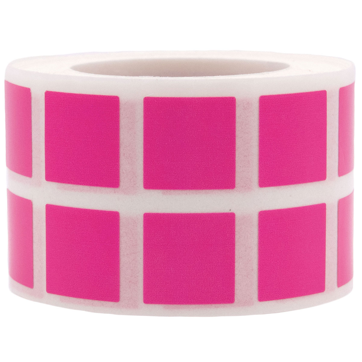 Small Hot Pink Stickers 1/2" Square Quantity 1,000