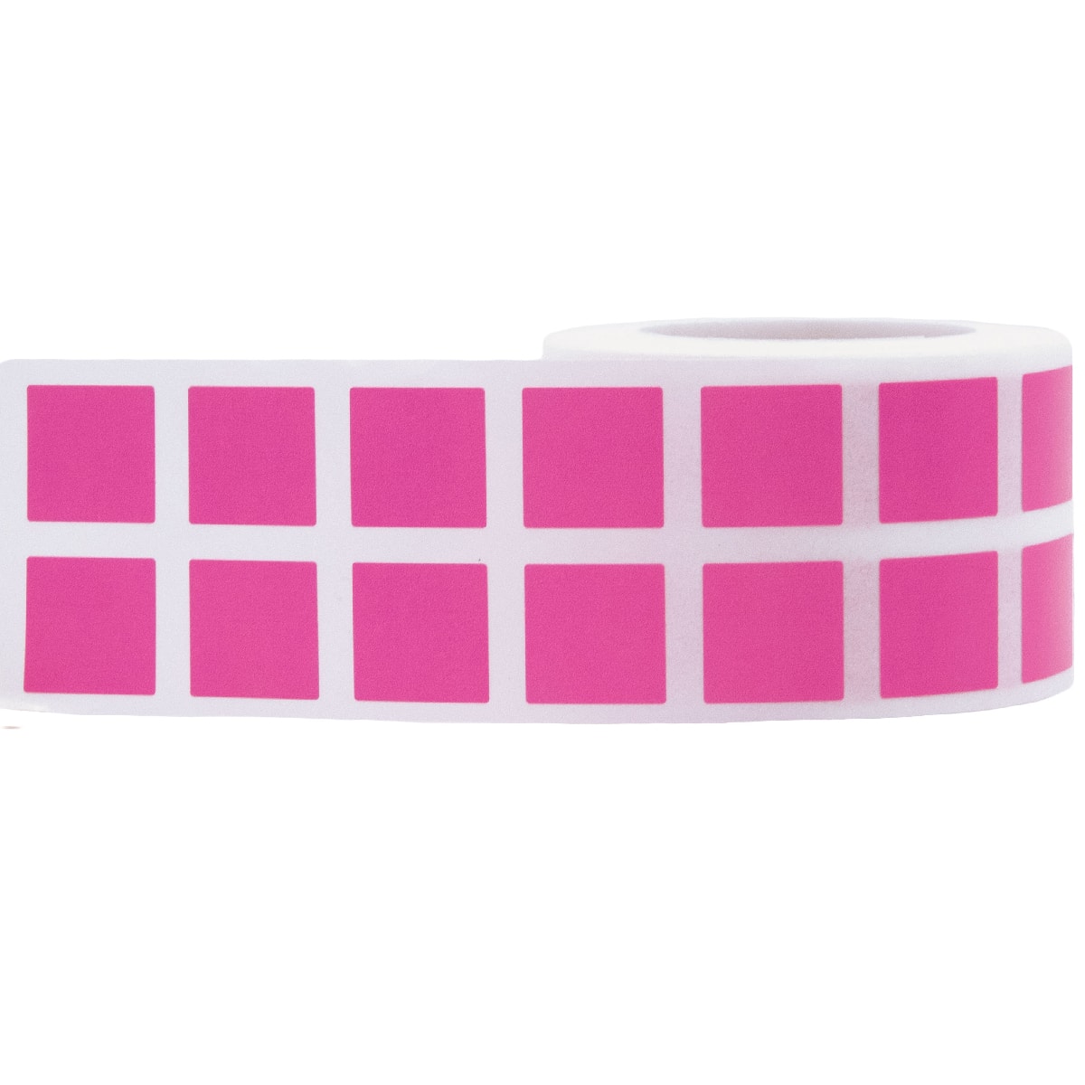 Small Hot Pink Stickers 1/2" Square Quantity 1,000