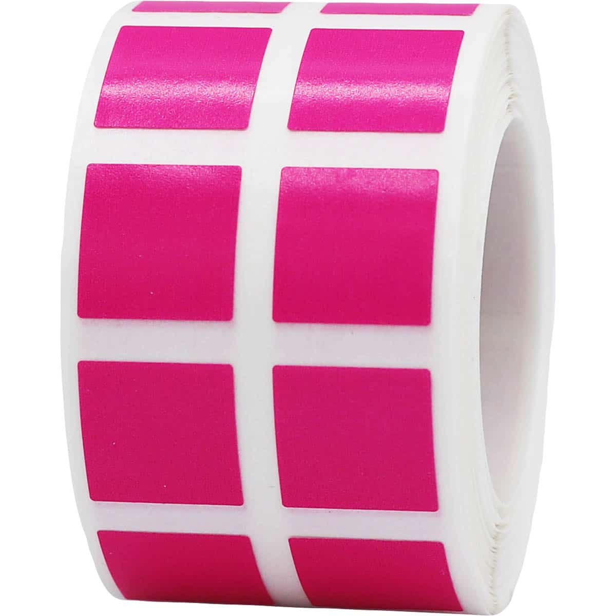Small Hot Pink Stickers 1/2" Square Quantity 1,000