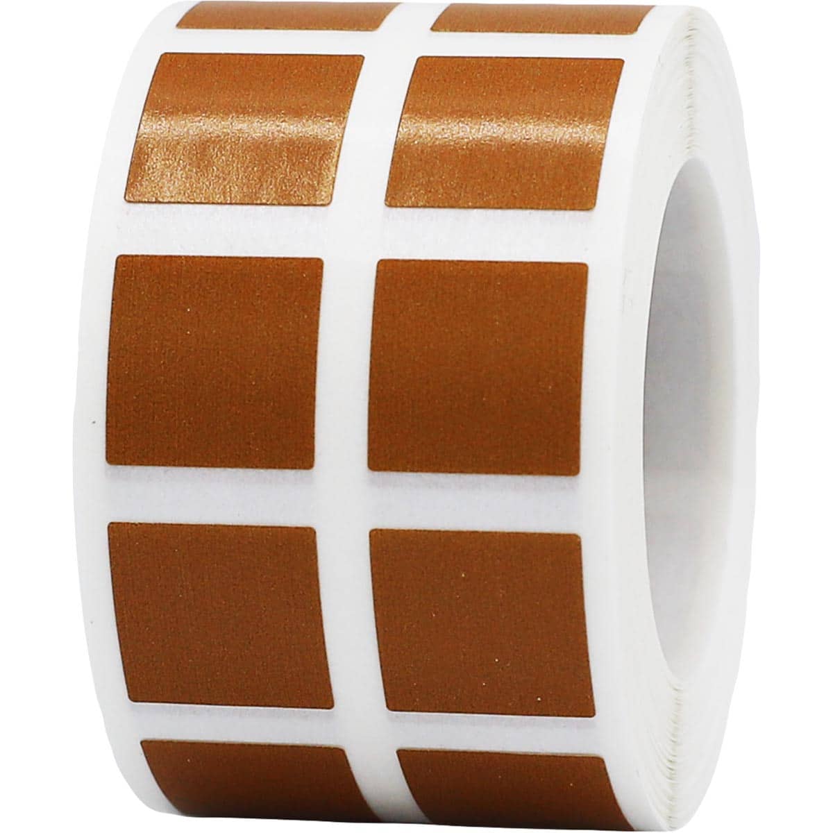 Small Tan Stickers 1/2" Square Quantity 1,000