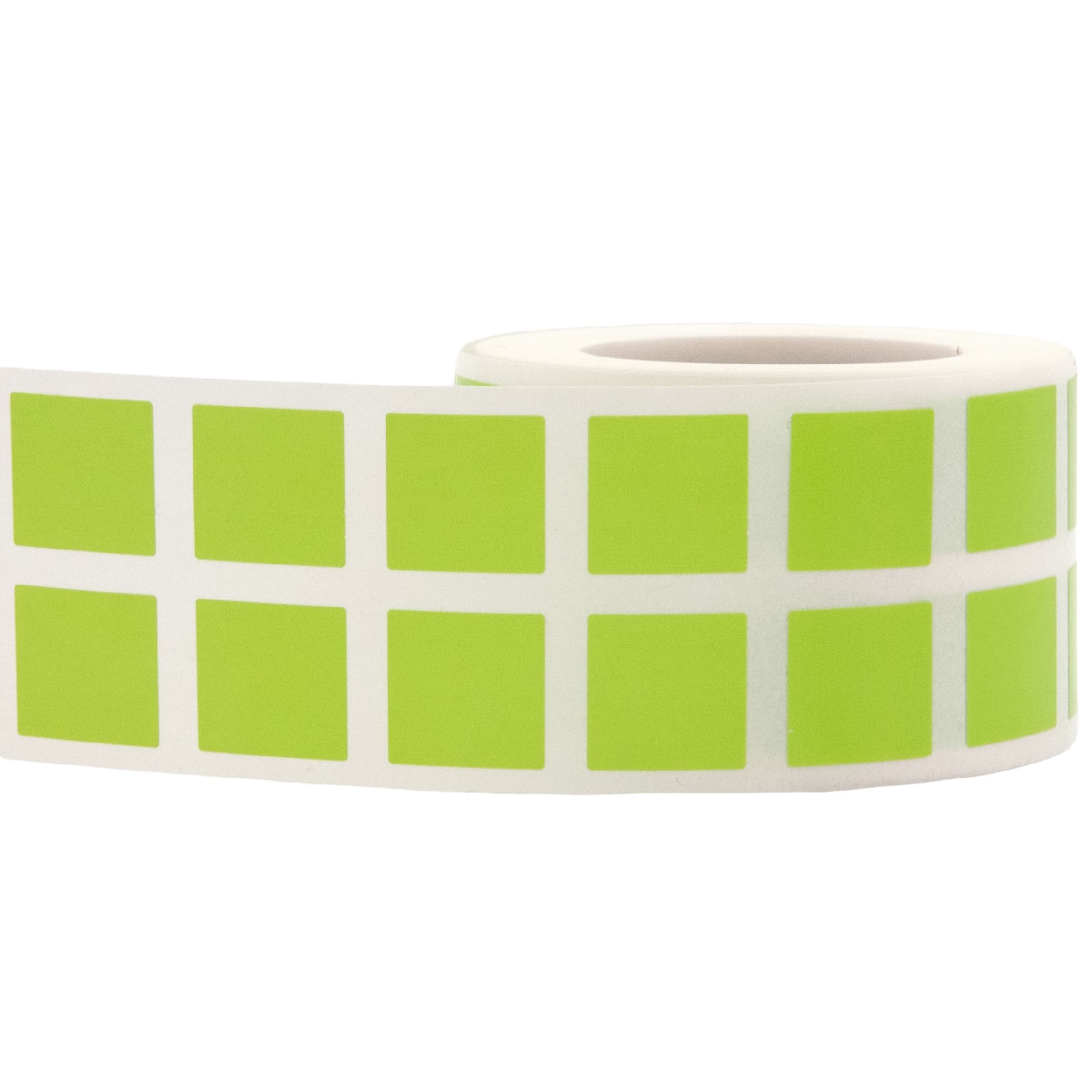 Small Hot Green Stickers 1/2" Square Quantity 1,000 Small Hot Green Stickers 1/2" Square Quantity 1,000