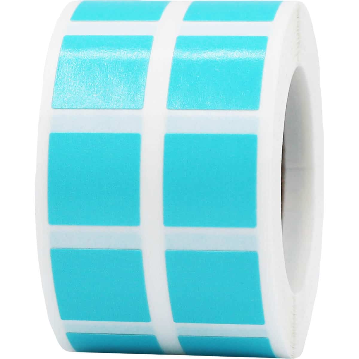 Small Teal Stickers 1/2" Square Quantity 1,000 Small Teal Stickers 1/2" Square Quantity 1,000