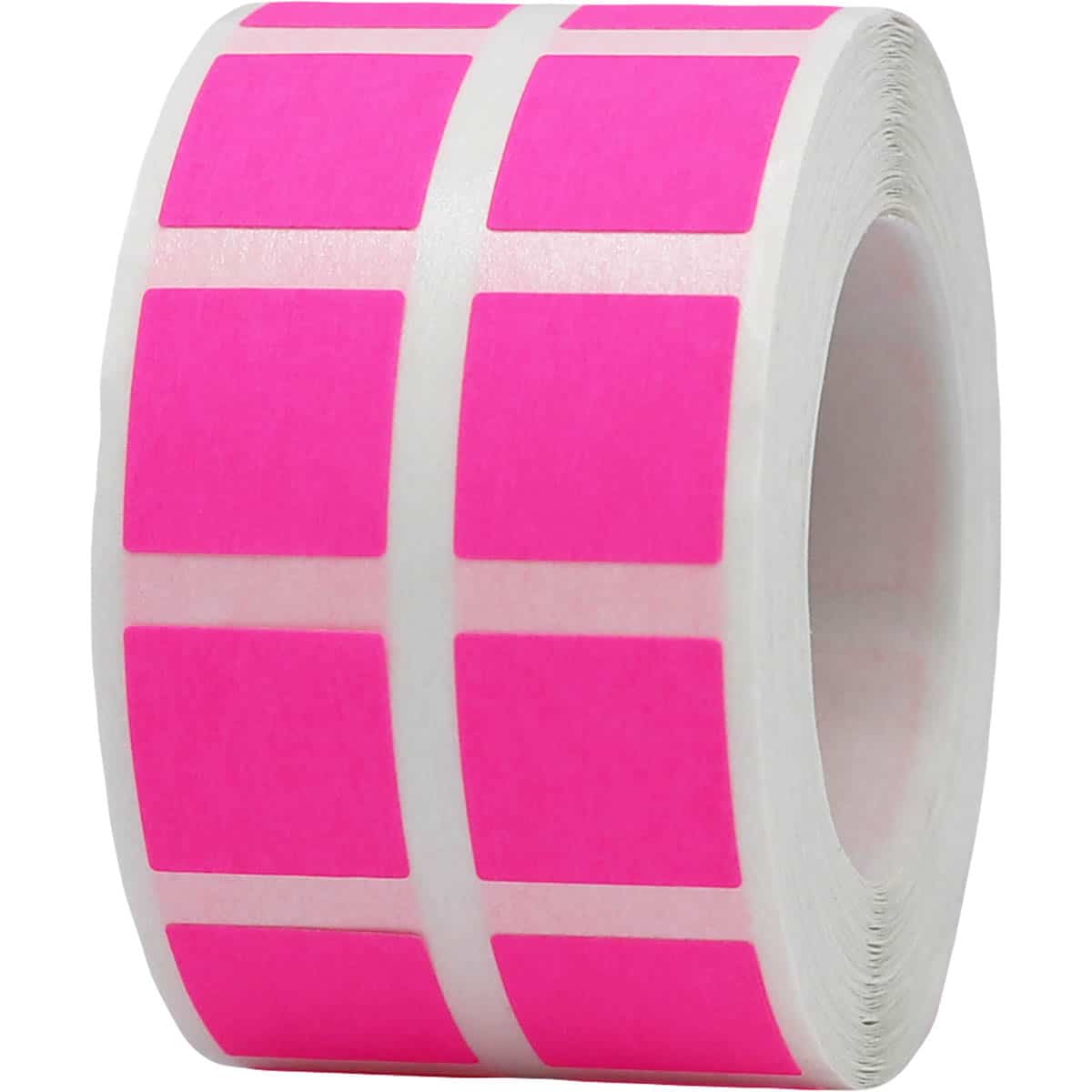 Small Fluorescent Pink Stickers 1/2" Square Quantity 1,000 Small Fluorescent Pink Stickers 1/2" Square Quantity 1,000