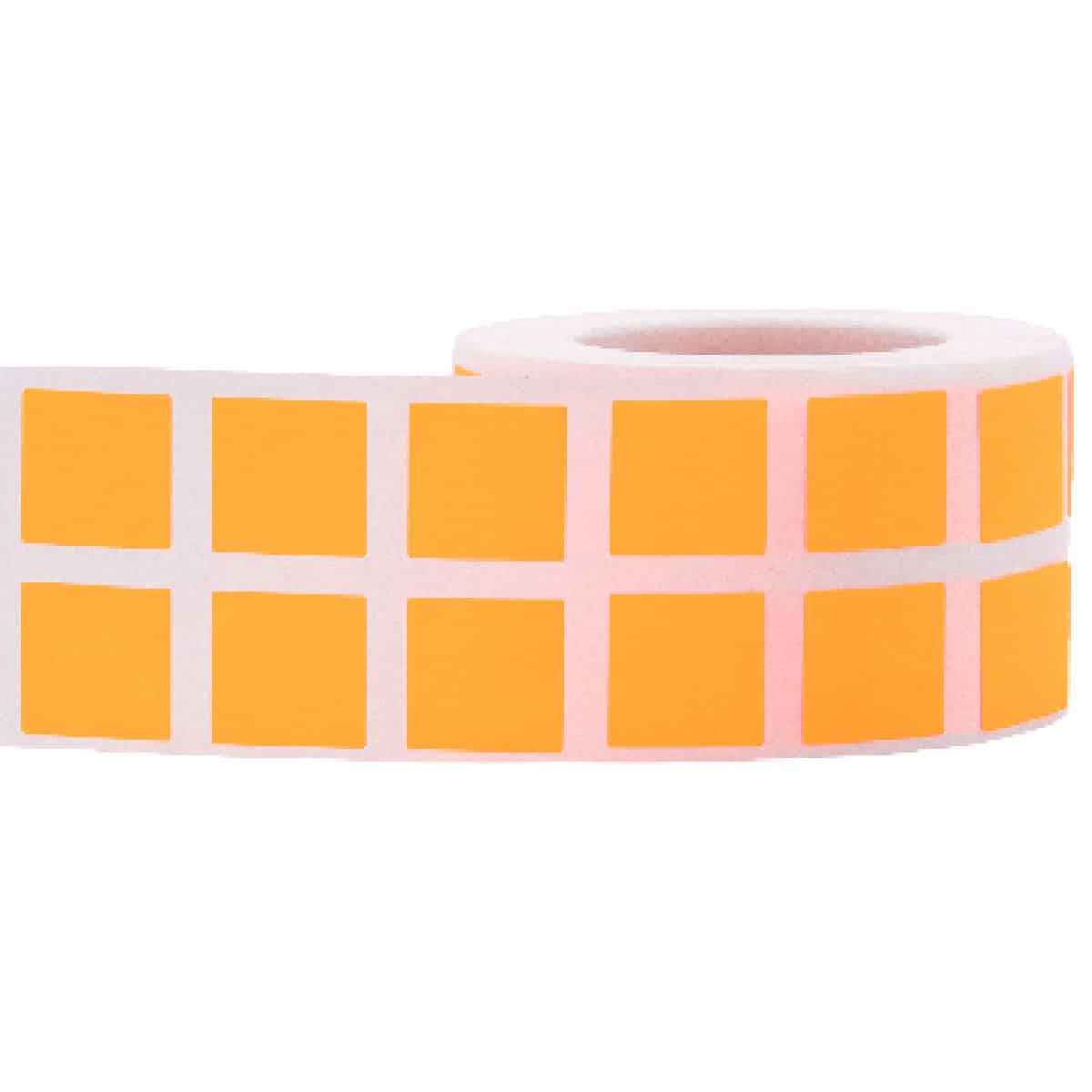 Small Fluorescent Orange Stickers 1/2" Square Quantity 1,000 Small Fluorescent Orange Stickers 1/2" Square Quantity 1,000