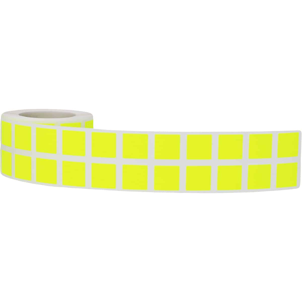 Small Fluorescent Yellow Stickers 1/2" Square Quantity 1,000 Small Fluorescent Yellow Stickers 1/2" Square Quantity 1,000