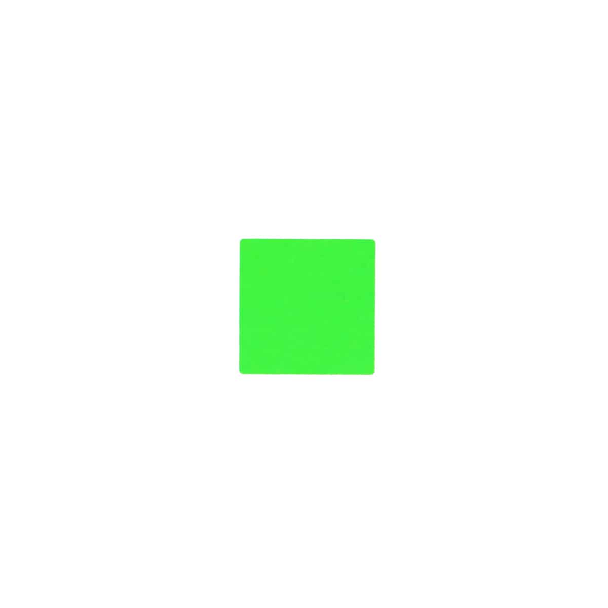 Small Fluorescent Green Stickers 1/2" Square Quantity 1,000 Small Fluorescent Green Stickers 1/2" Square Quantity 1,000
