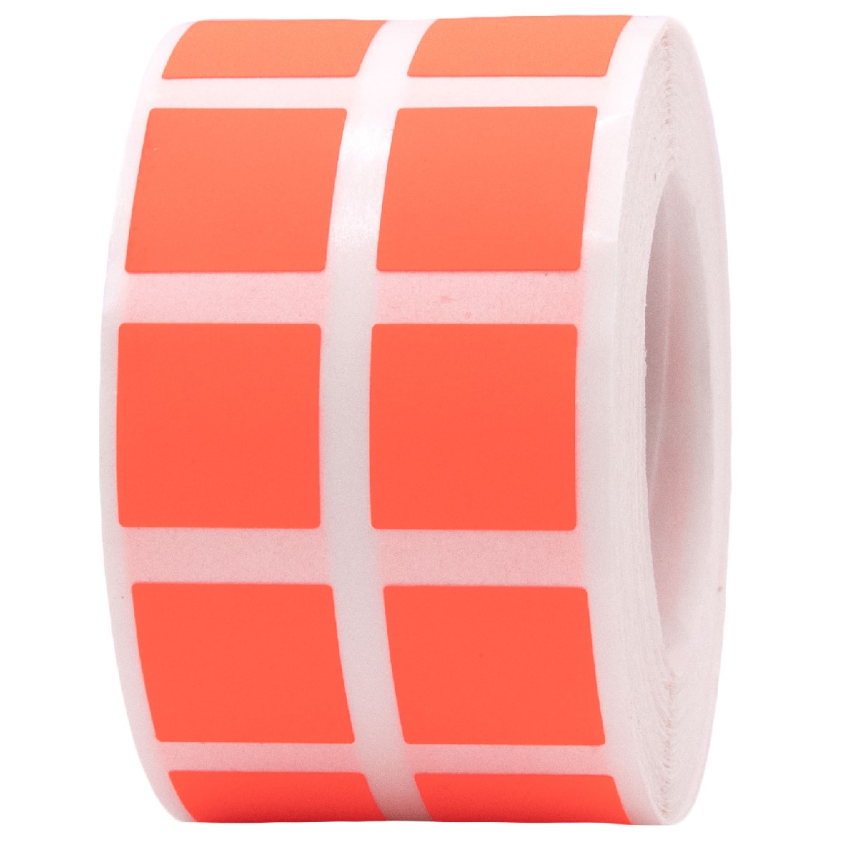 Small Fluorescent Red Stickers 1/2" Square Small Fluorescent Red Stickers 1/2" Square