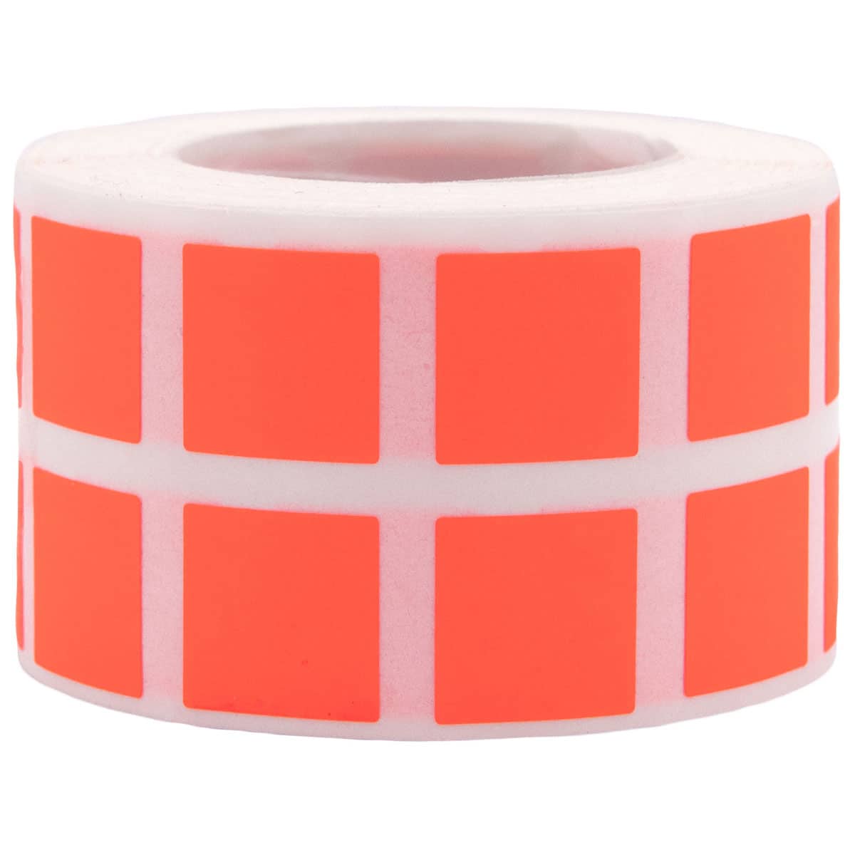 Small Fluorescent Red Stickers 1/2" Square Small Fluorescent Red Stickers 1/2" Square