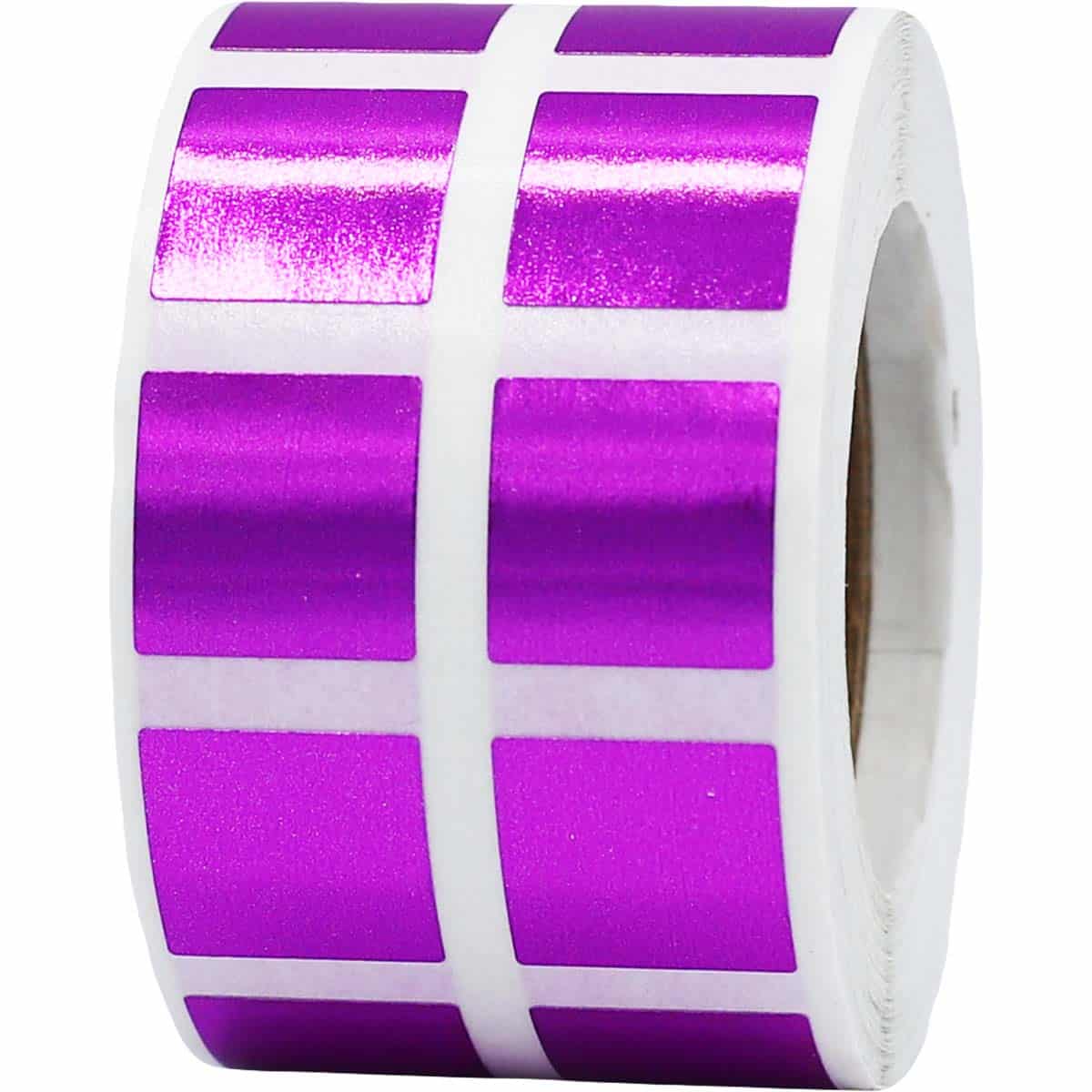Small Metallic Purple Stickers 1/2" Square Quantity 1,000