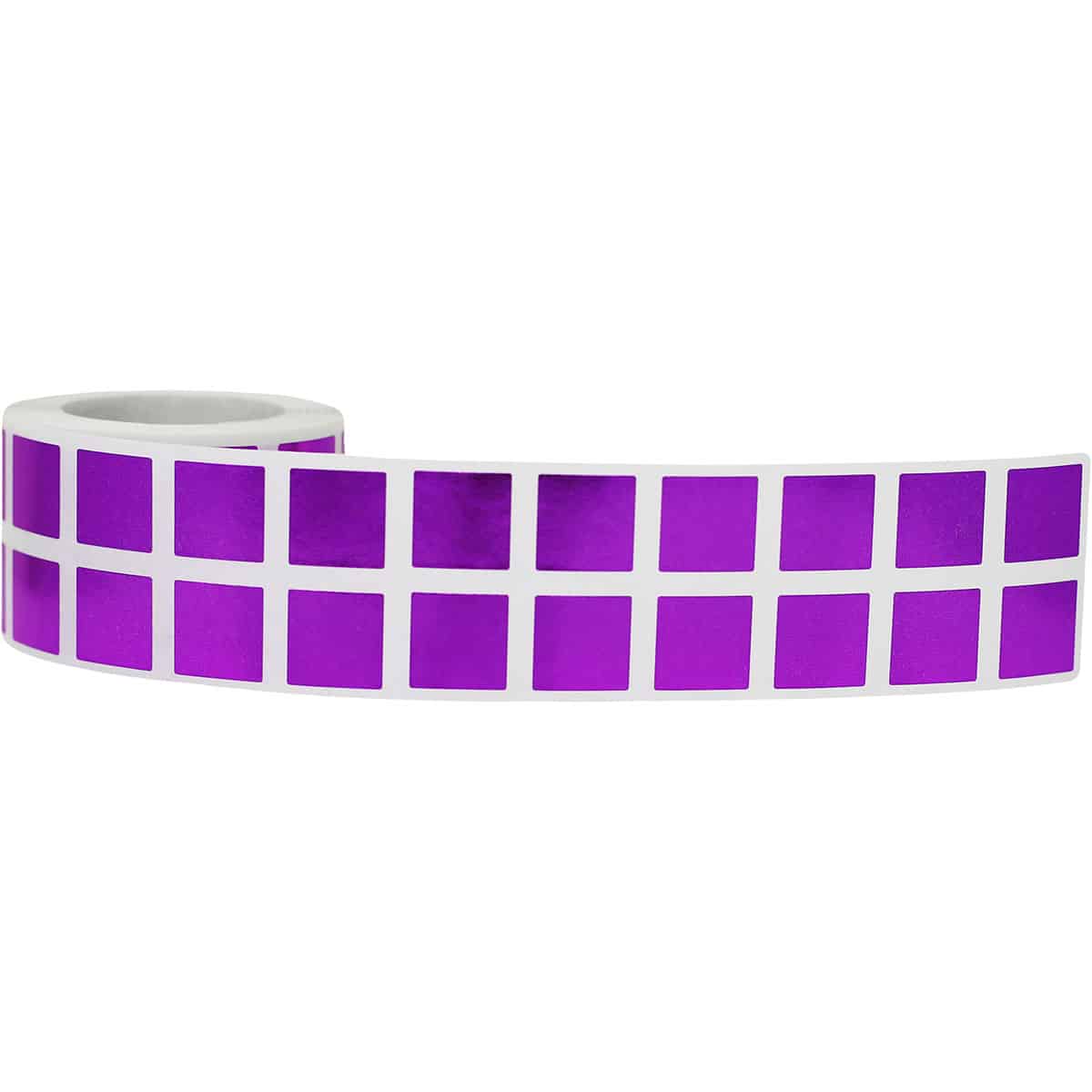 Small Metallic Purple Stickers 1/2" Square Quantity 1,000