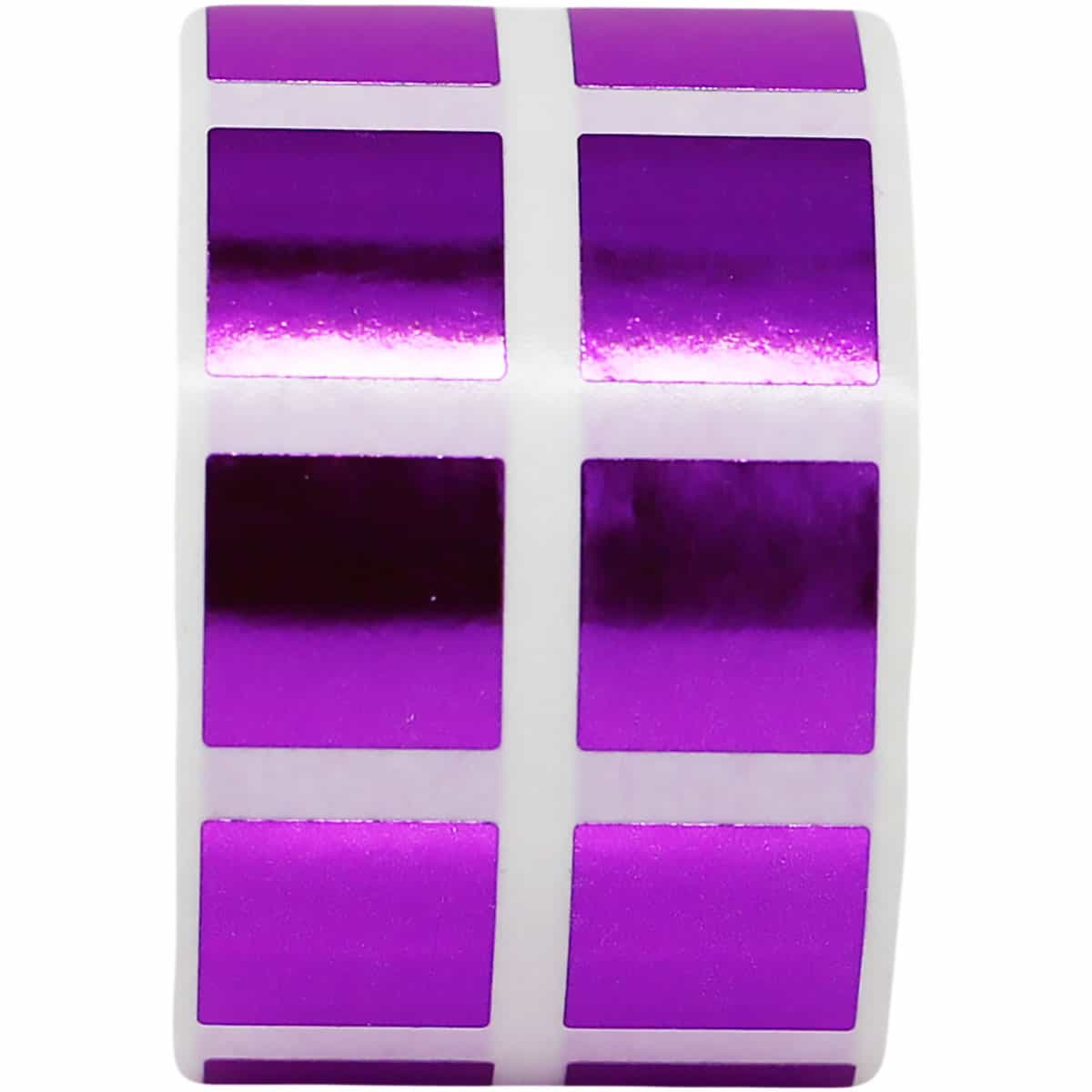 Small Metallic Purple Stickers 1/2" Square Quantity 1,000