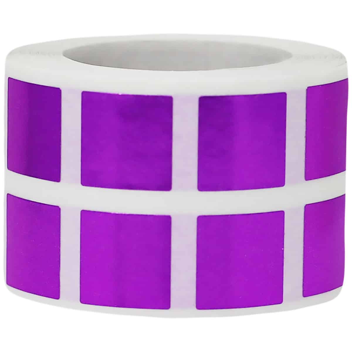 Small Metallic Purple Stickers 1/2" Square Quantity 1,000