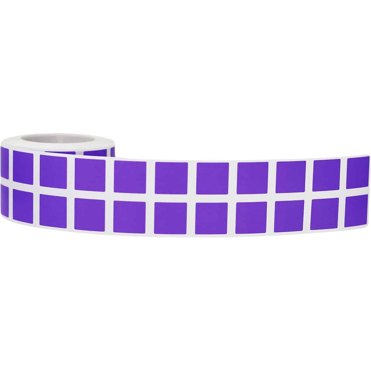 Small Purple Stickers 1/2" Square QTY 1,000