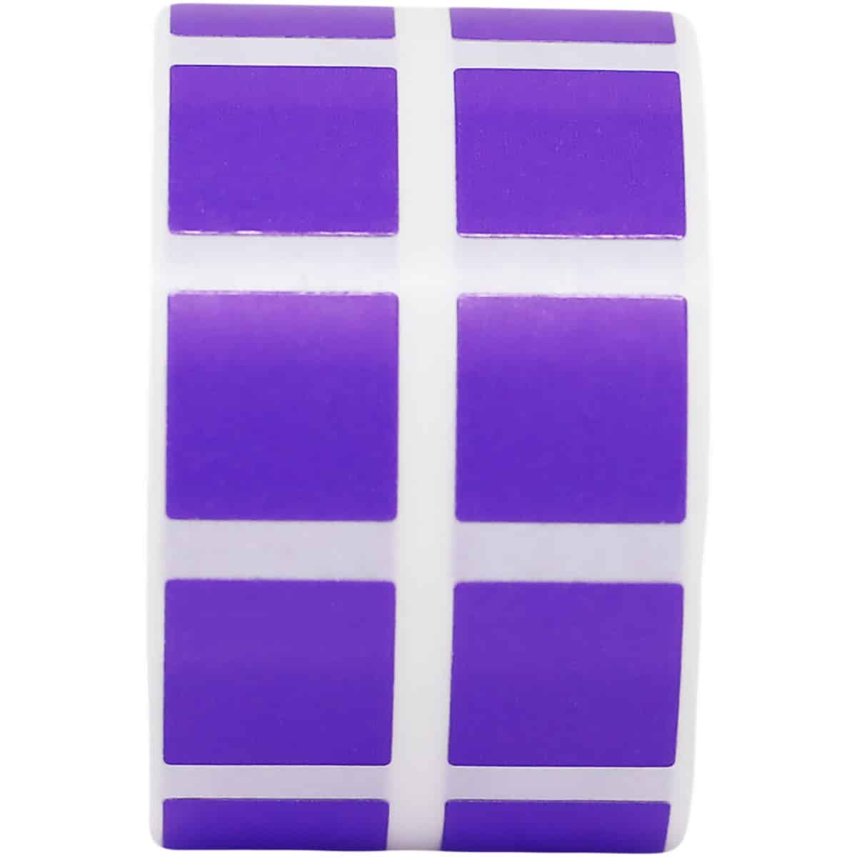 Small Purple Stickers 1/2" Square QTY 1,000