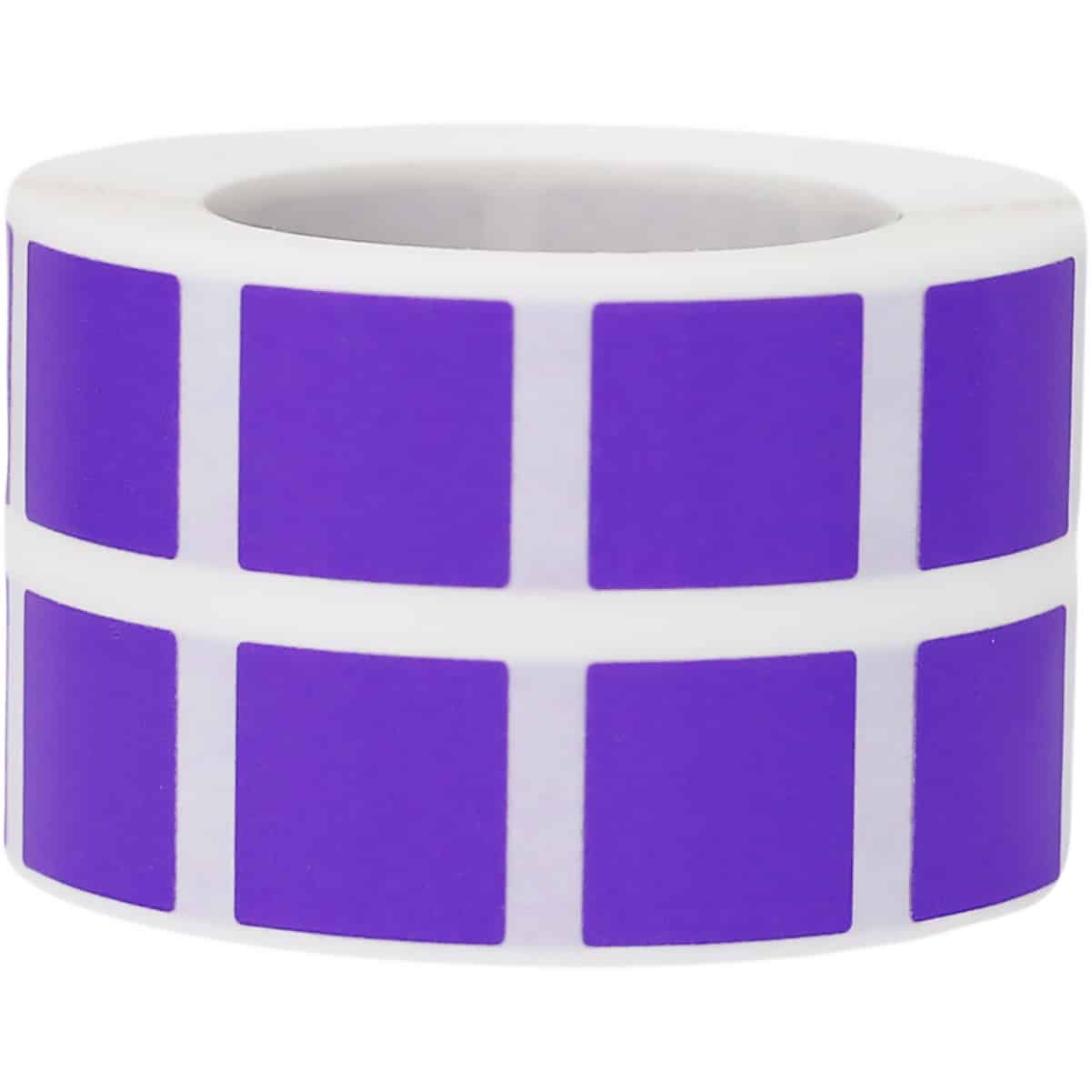 Small Purple Stickers 1/2" Square QTY 1,000