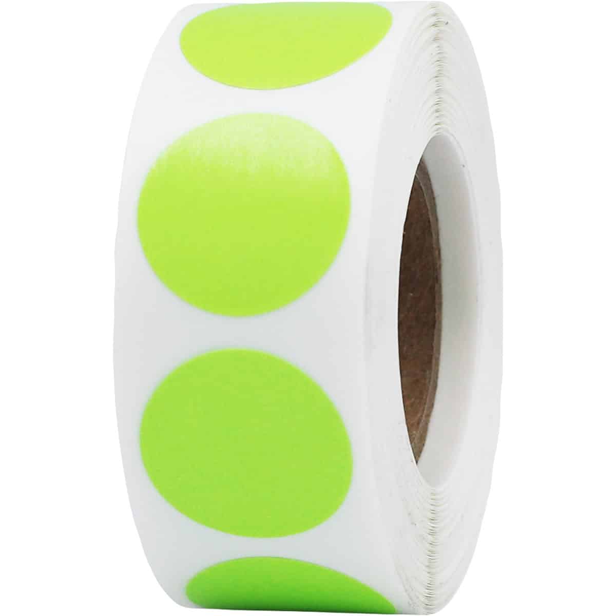 Hot Green Color Code Labels 3/4" Round QTY 500 Hot Green Color Code Labels 3/4" Round QTY 500