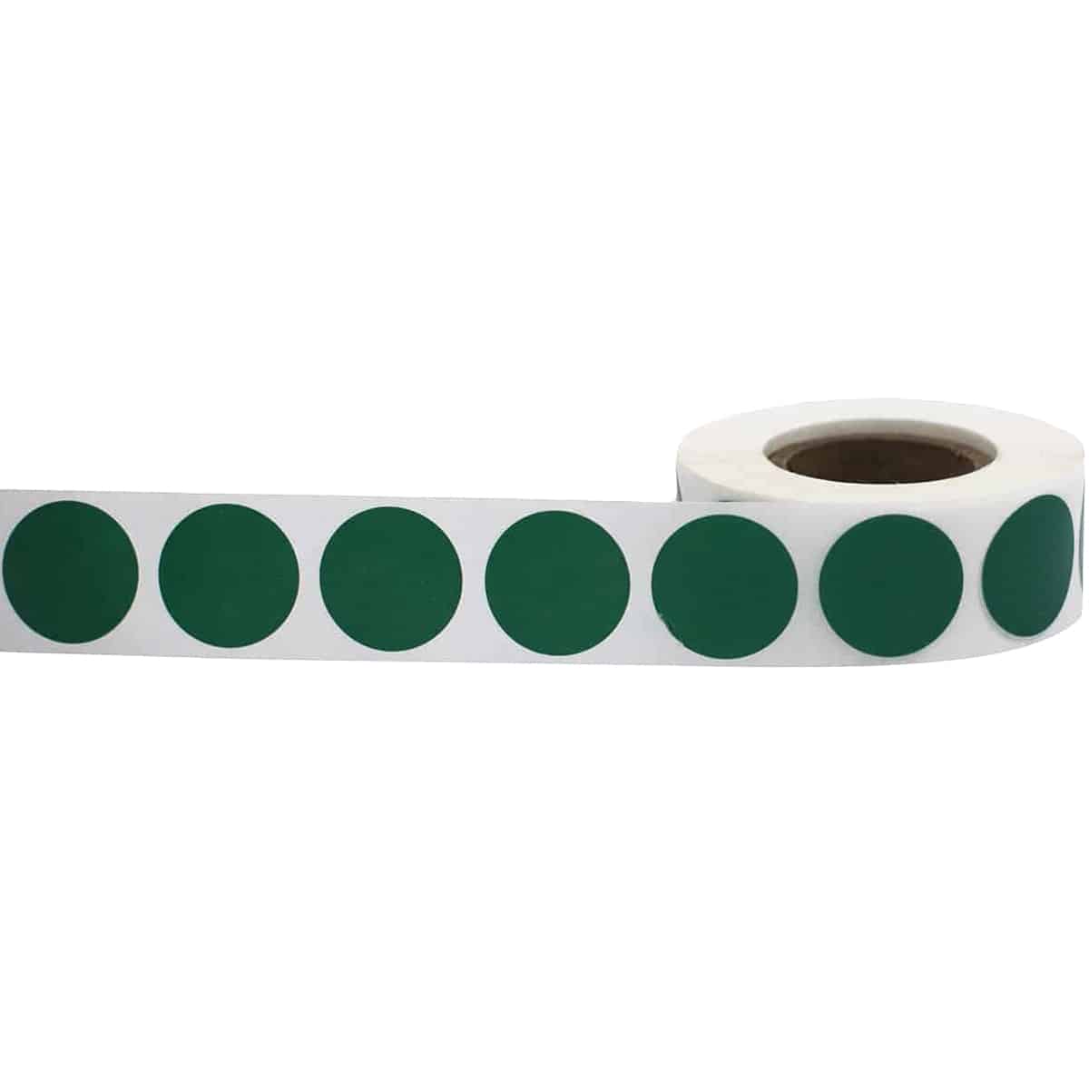 Green Color Code Labels 3/4" Round Quantity 500