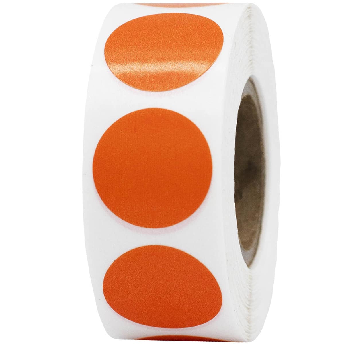 Hot Orange Color Code Labels 3/4" Round QTY 500