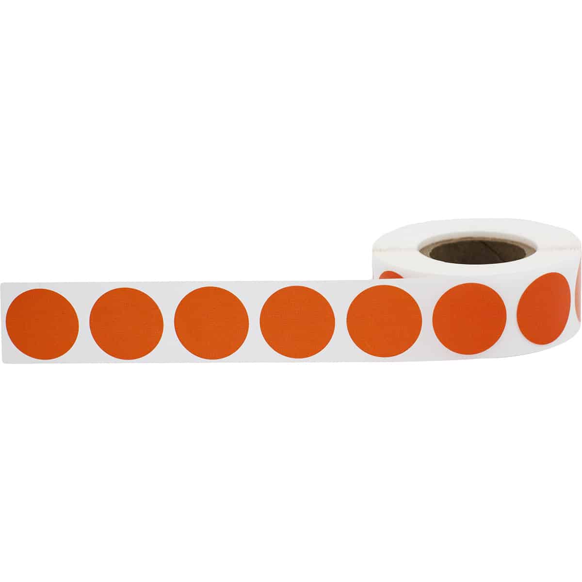 Hot Orange Color Code Labels 3/4" Round QTY 500