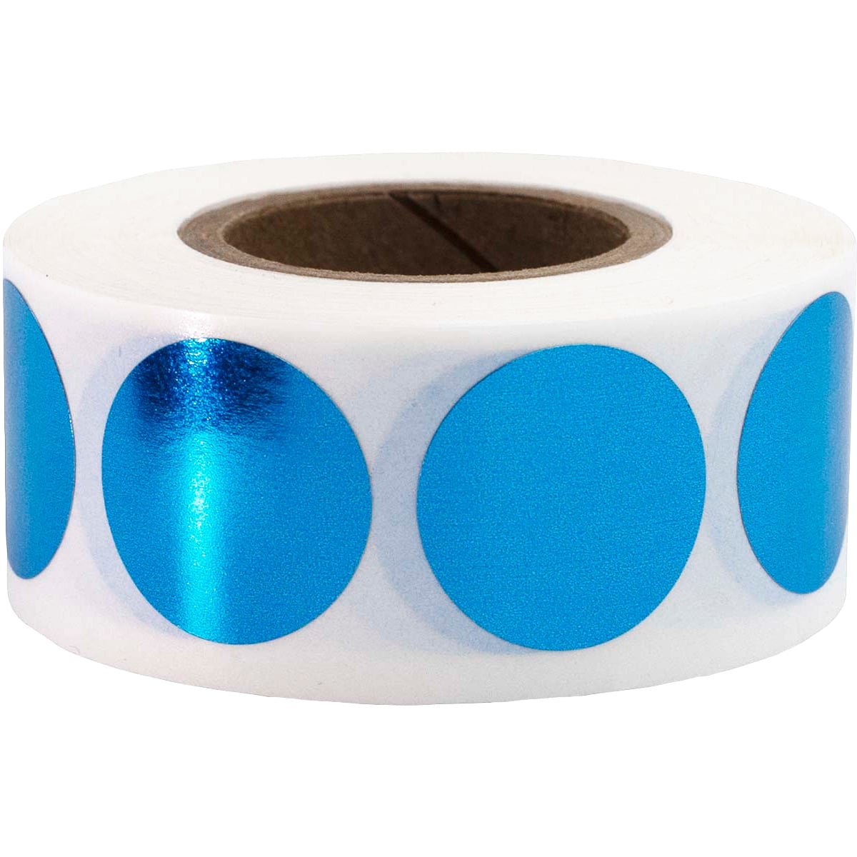 Metallic Blue Labels 3/4" Round QTY 500