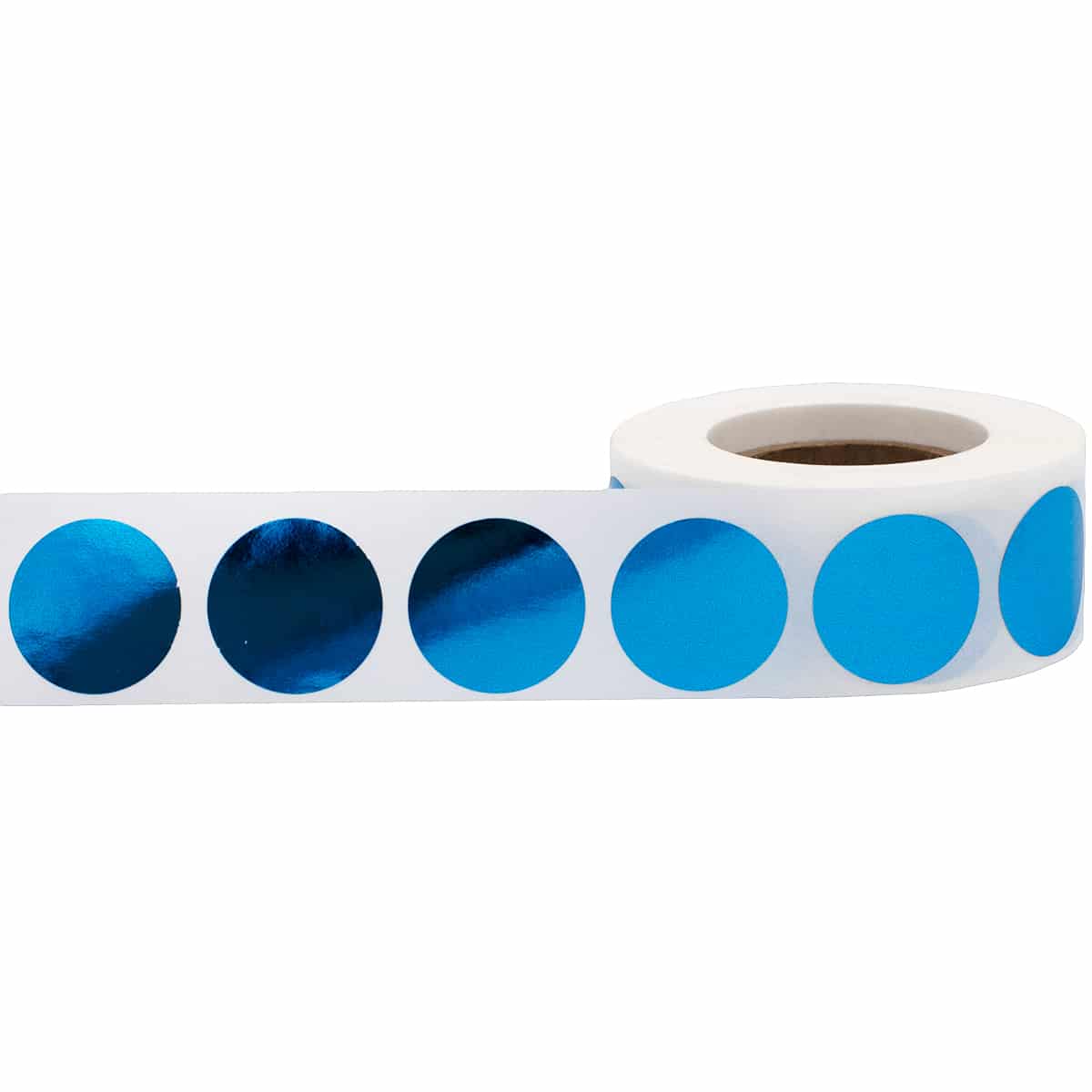 Metallic Blue Labels 3/4" Round QTY 500