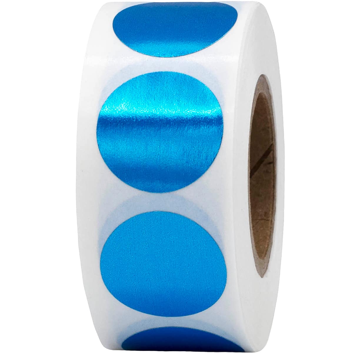 Metallic Blue Labels 3/4" Round QTY 500