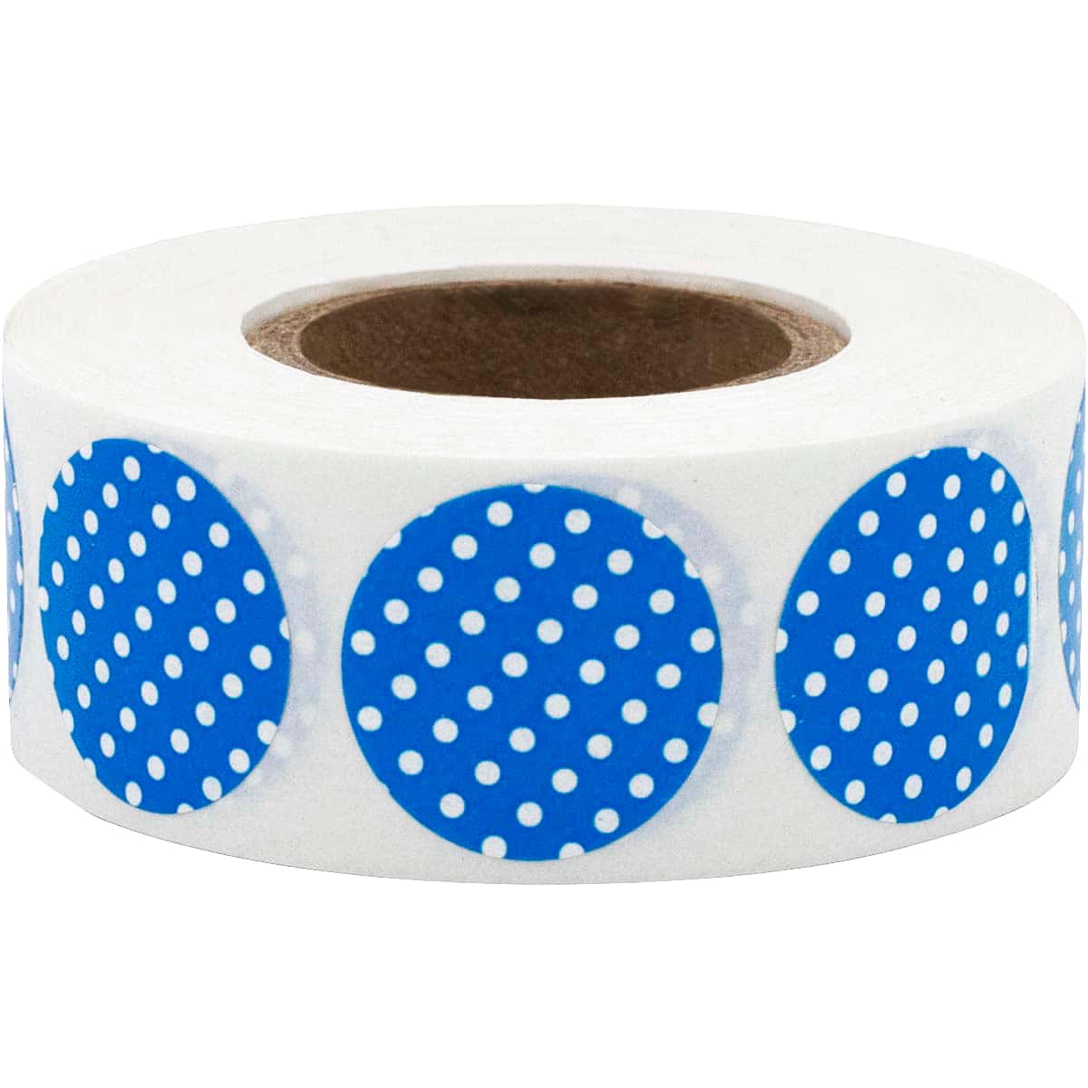 Polka Dot Stickers Blue With White 3/4" Round QTY 500 Polka Dot Stickers Blue With White 3/4" Round QTY 500