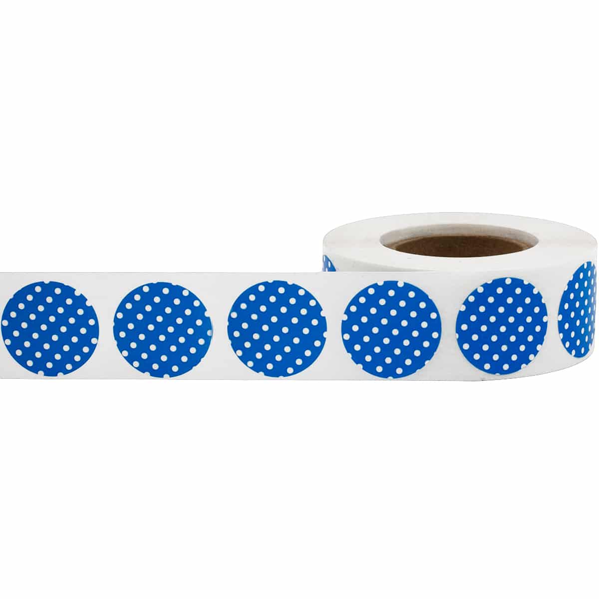 Polka Dot Stickers Blue With White 3/4" Round QTY 500 Polka Dot Stickers Blue With White 3/4" Round QTY 500